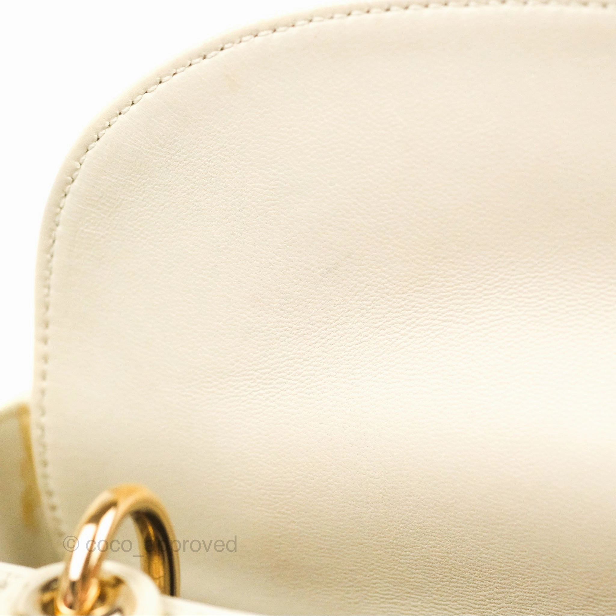 Christian Dior My ABCDior Lady Dior Bag Cannage Lambskin White Gold Hardware