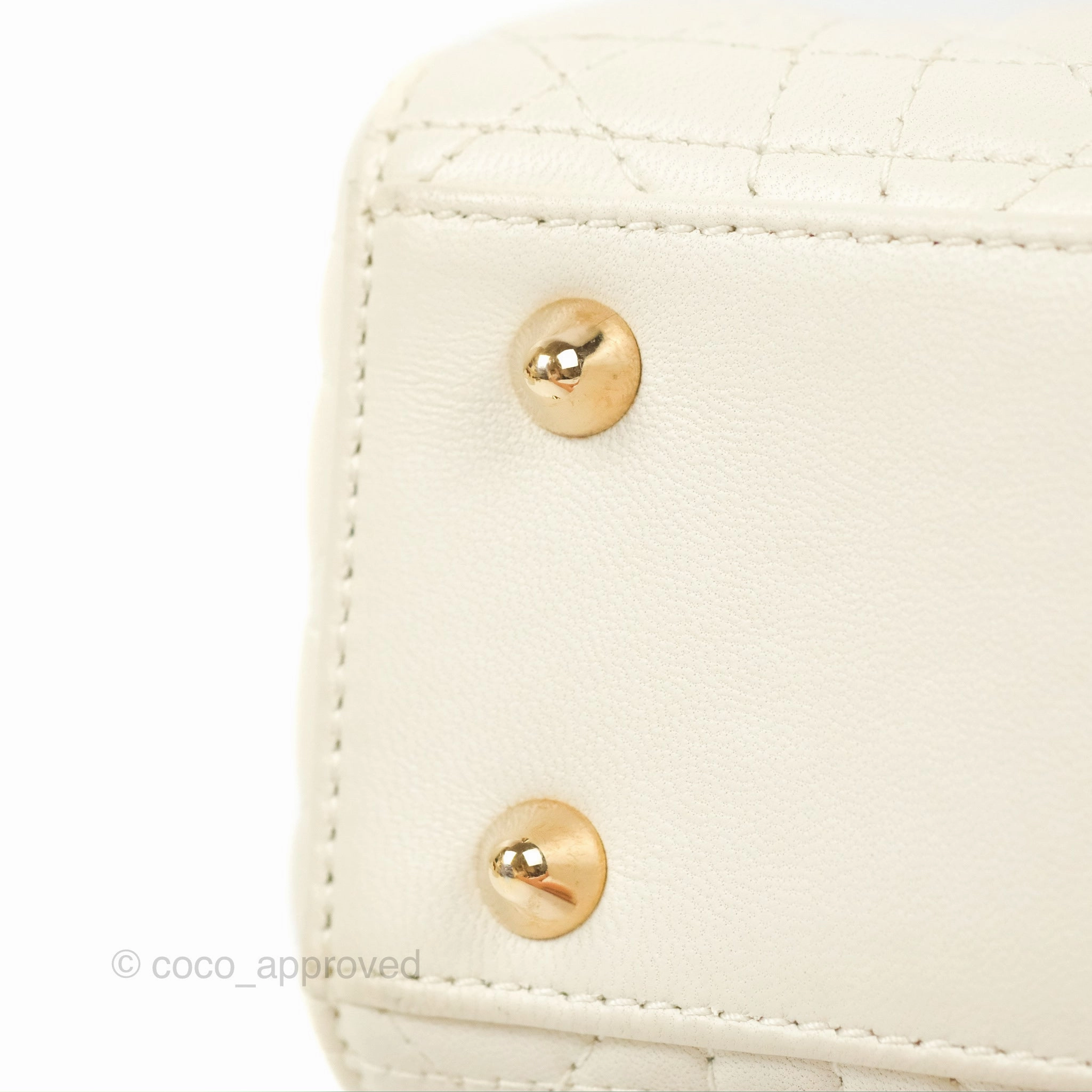Christian Dior My ABCDior Lady Dior Bag Cannage Lambskin White Gold Hardware