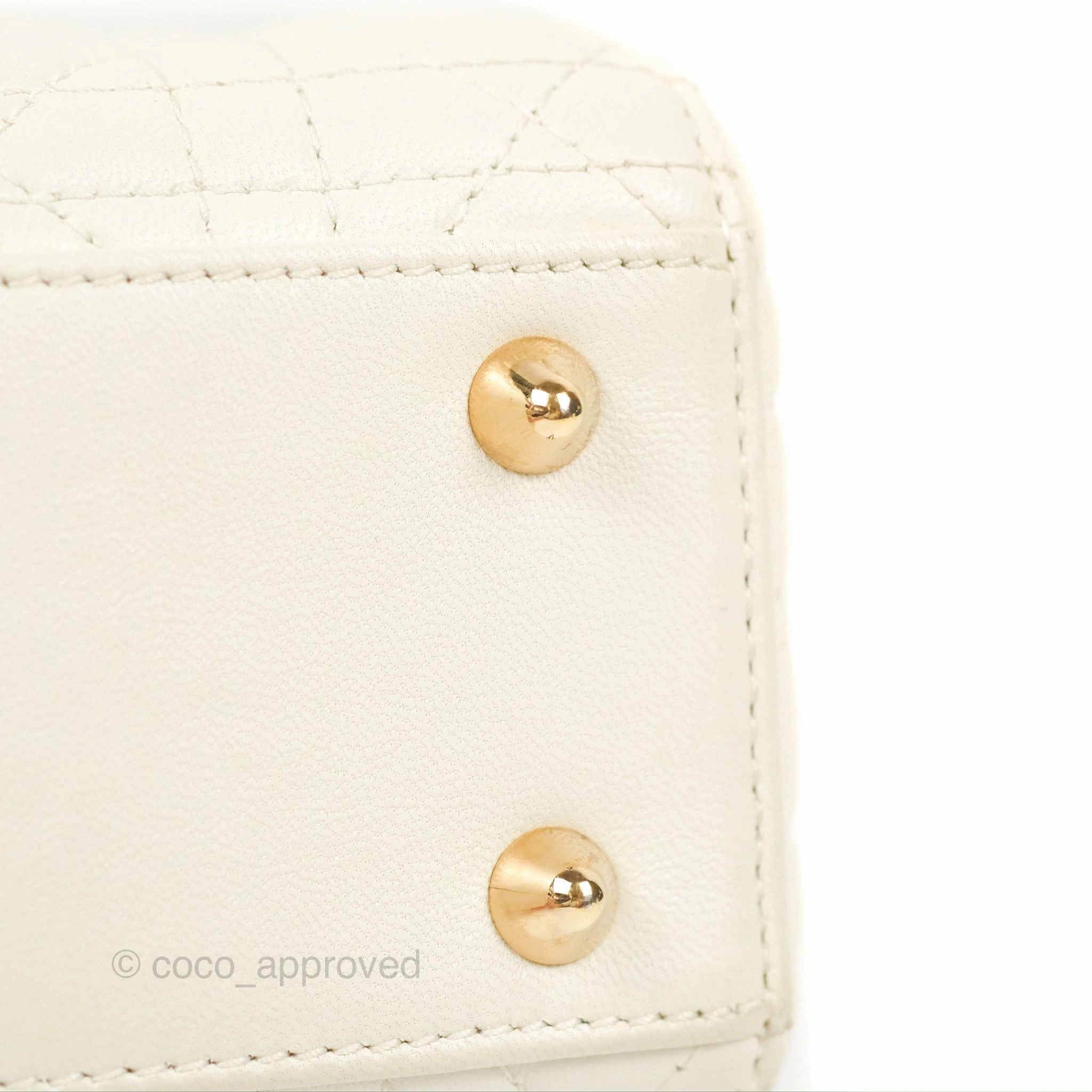 Christian Dior My ABCDior Lady Dior Bag Cannage Lambskin White Gold Hardware