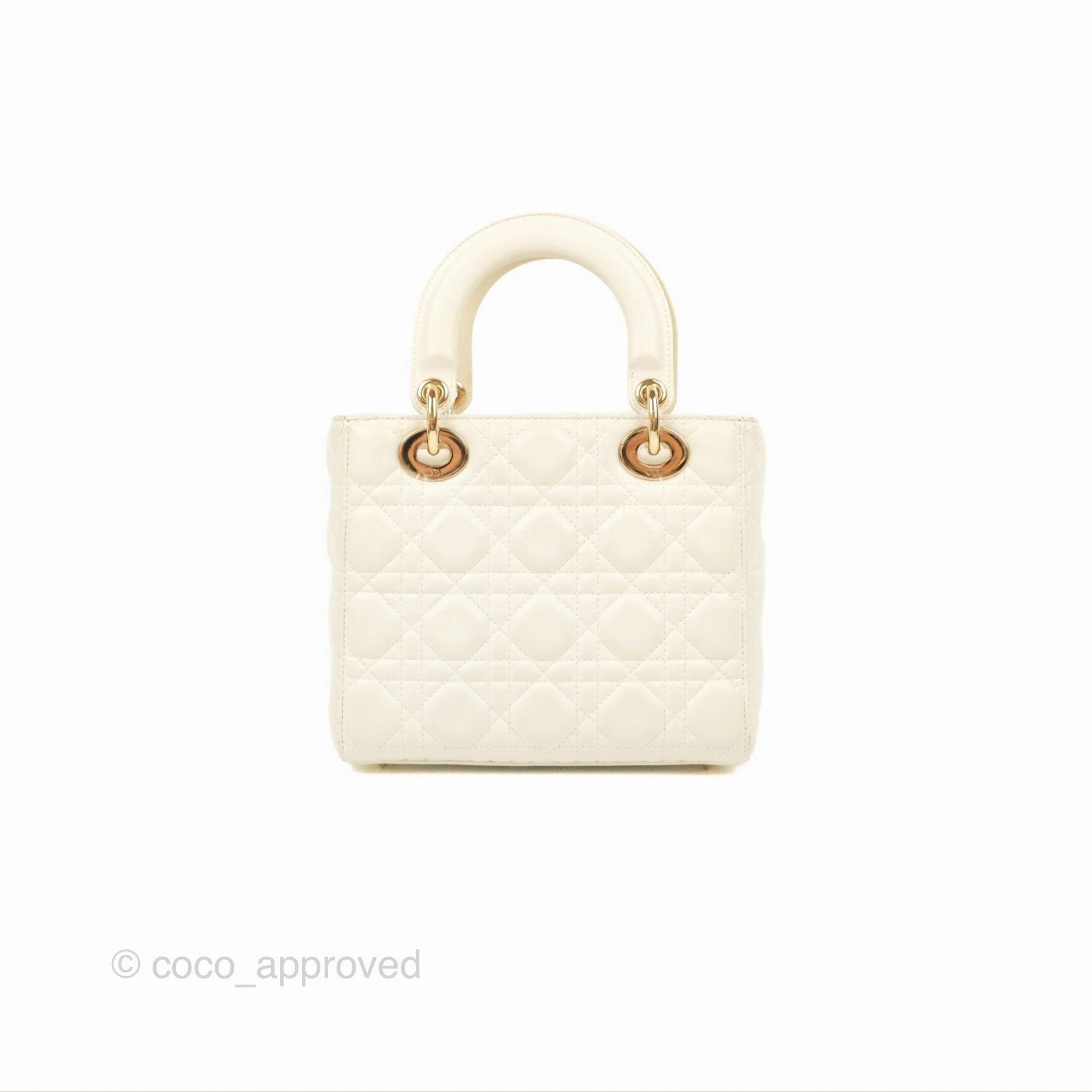 Christian Dior My ABCDior Lady Dior Bag Cannage Lambskin White Gold Hardware