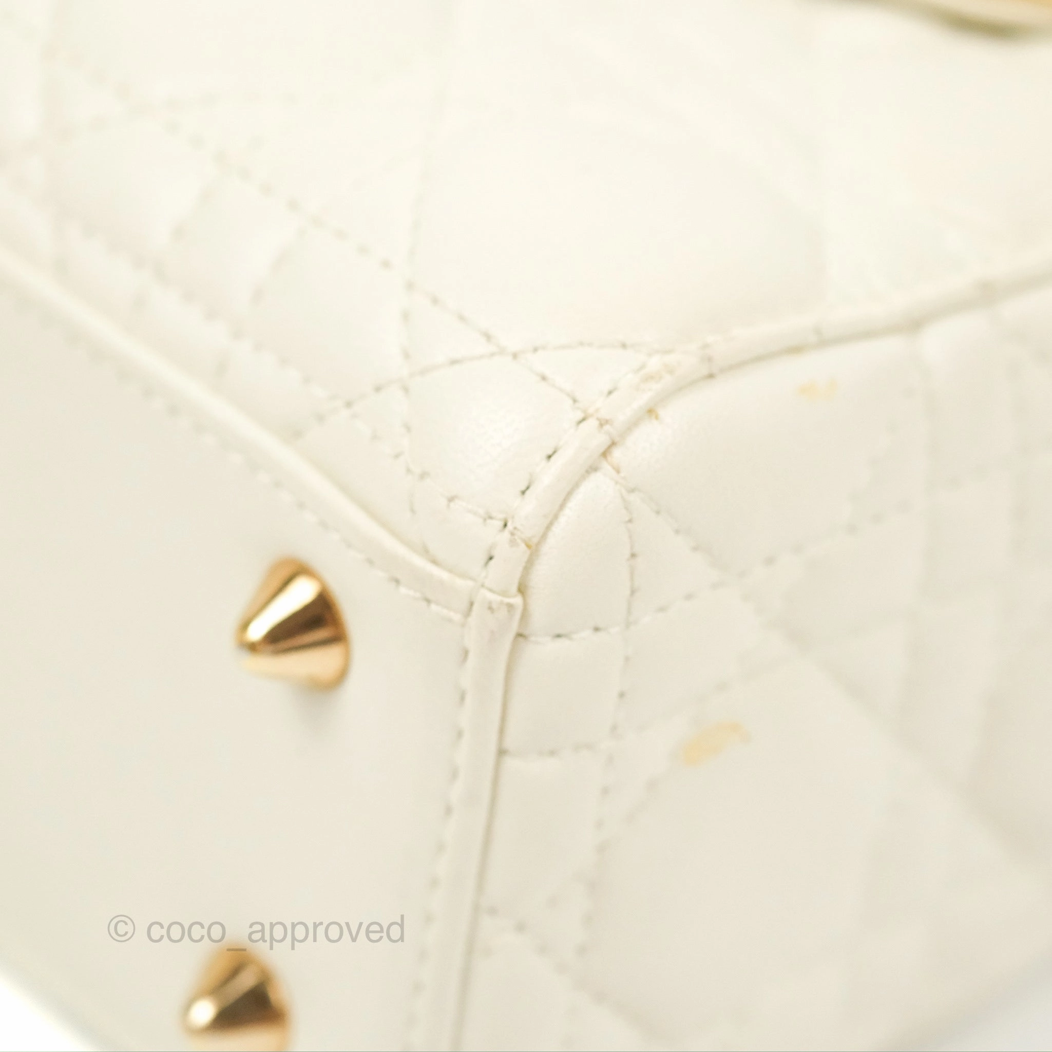 Christian Dior My ABCDior Lady Dior Bag Cannage Lambskin White Gold Hardware