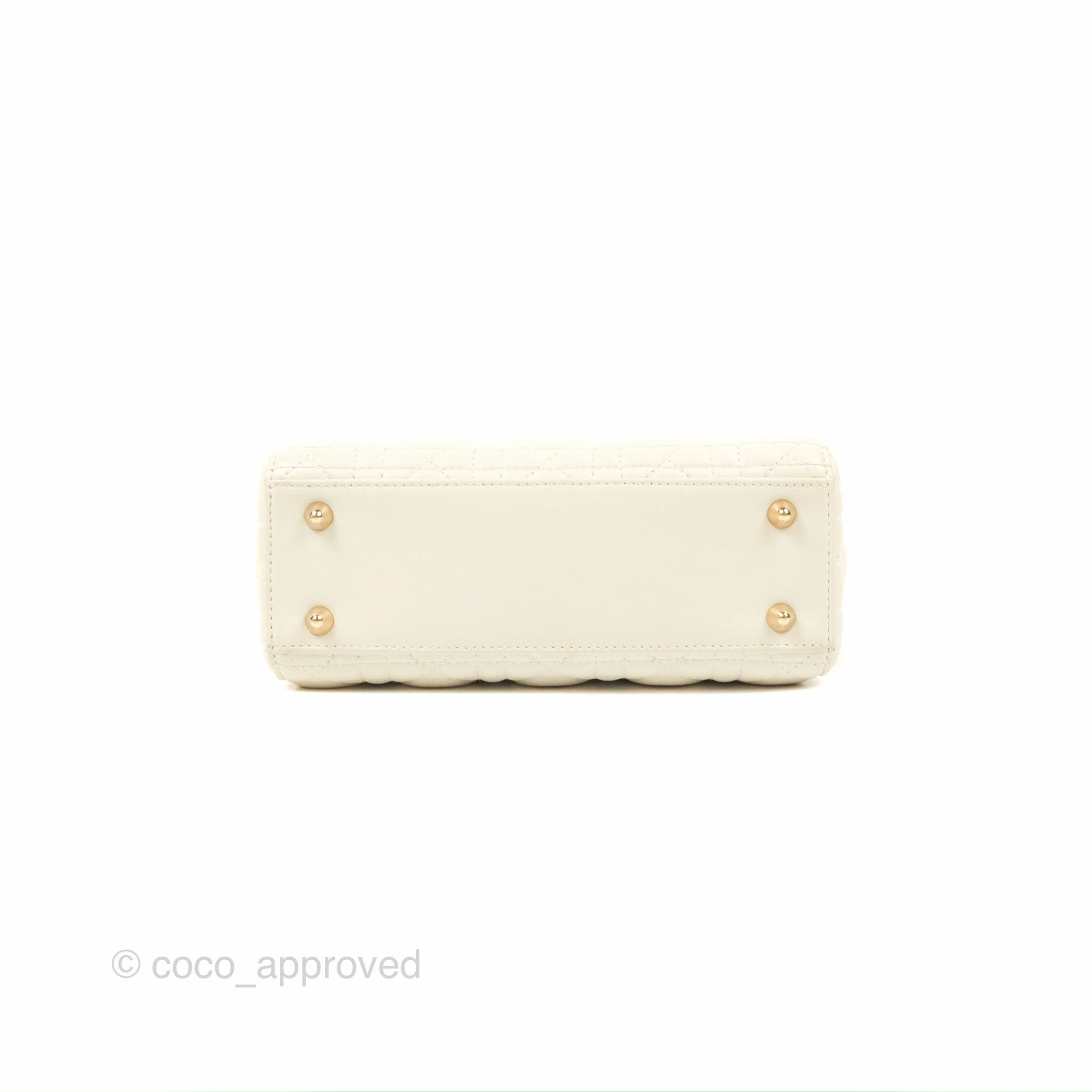 Christian Dior My ABCDior Lady Dior Bag Cannage Lambskin White Gold Hardware