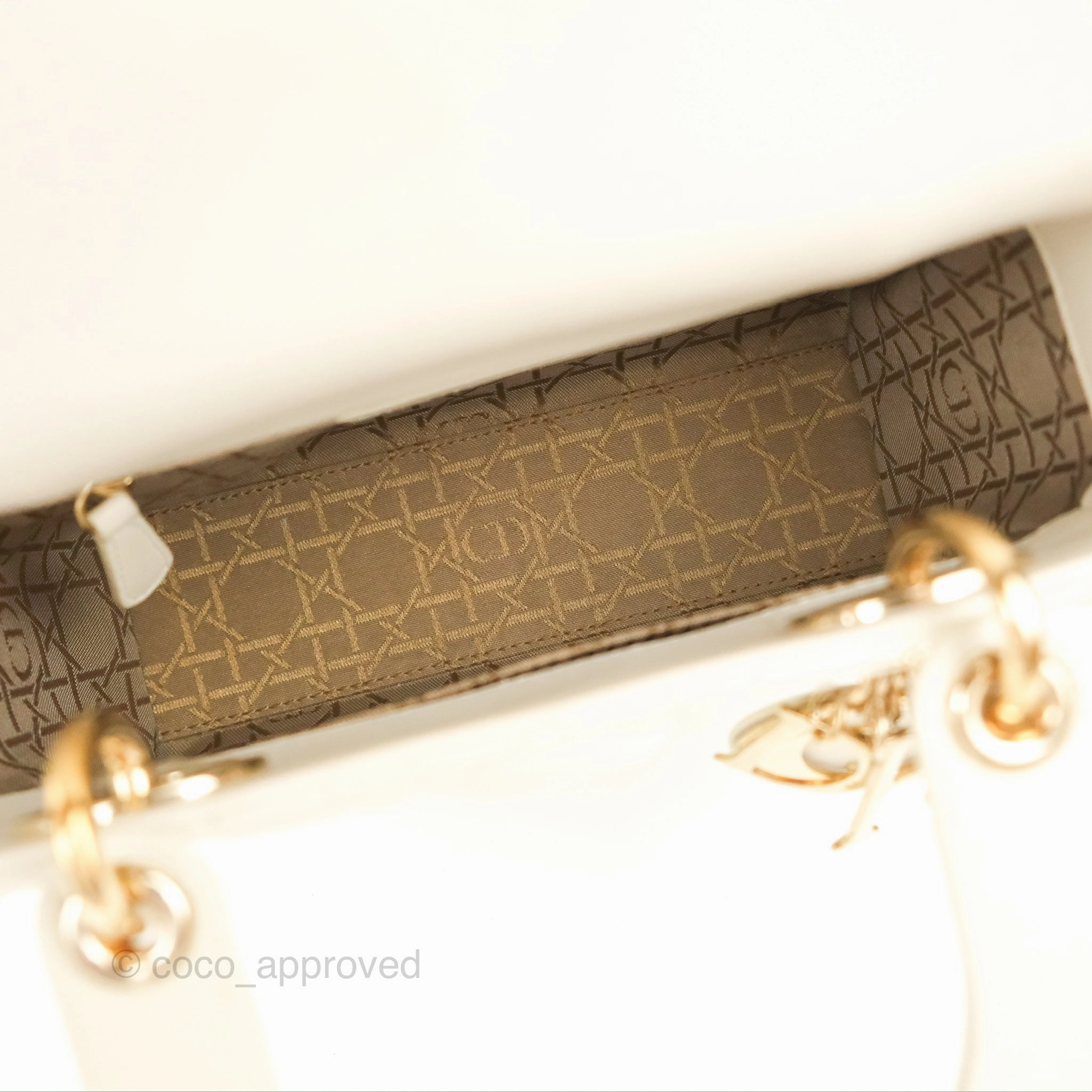 Christian Dior My ABCDior Lady Dior Bag Cannage Lambskin White Gold Hardware