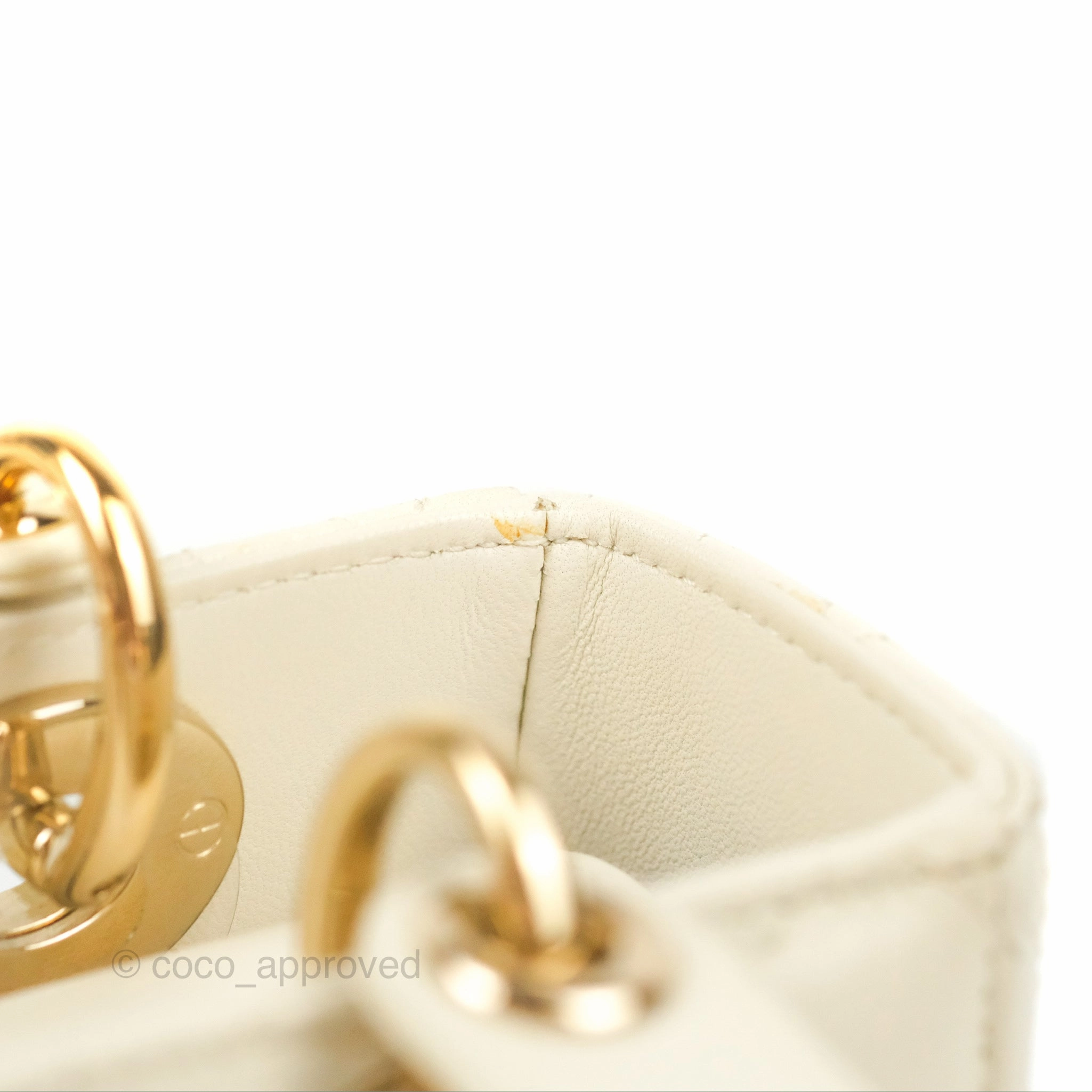 Christian Dior My ABCDior Lady Dior Bag Cannage Lambskin White Gold Hardware