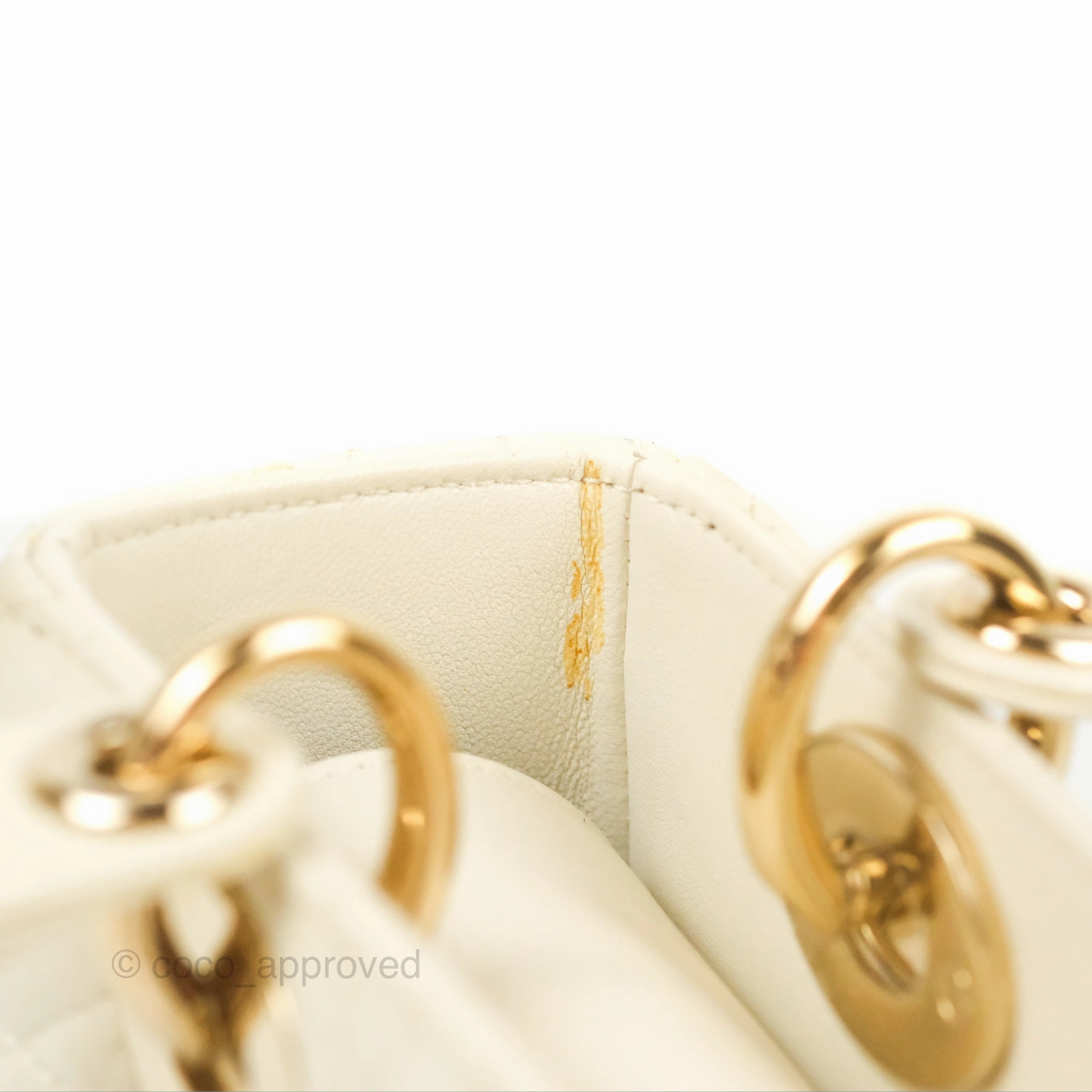 Christian Dior My ABCDior Lady Dior Bag Cannage Lambskin White Gold Hardware