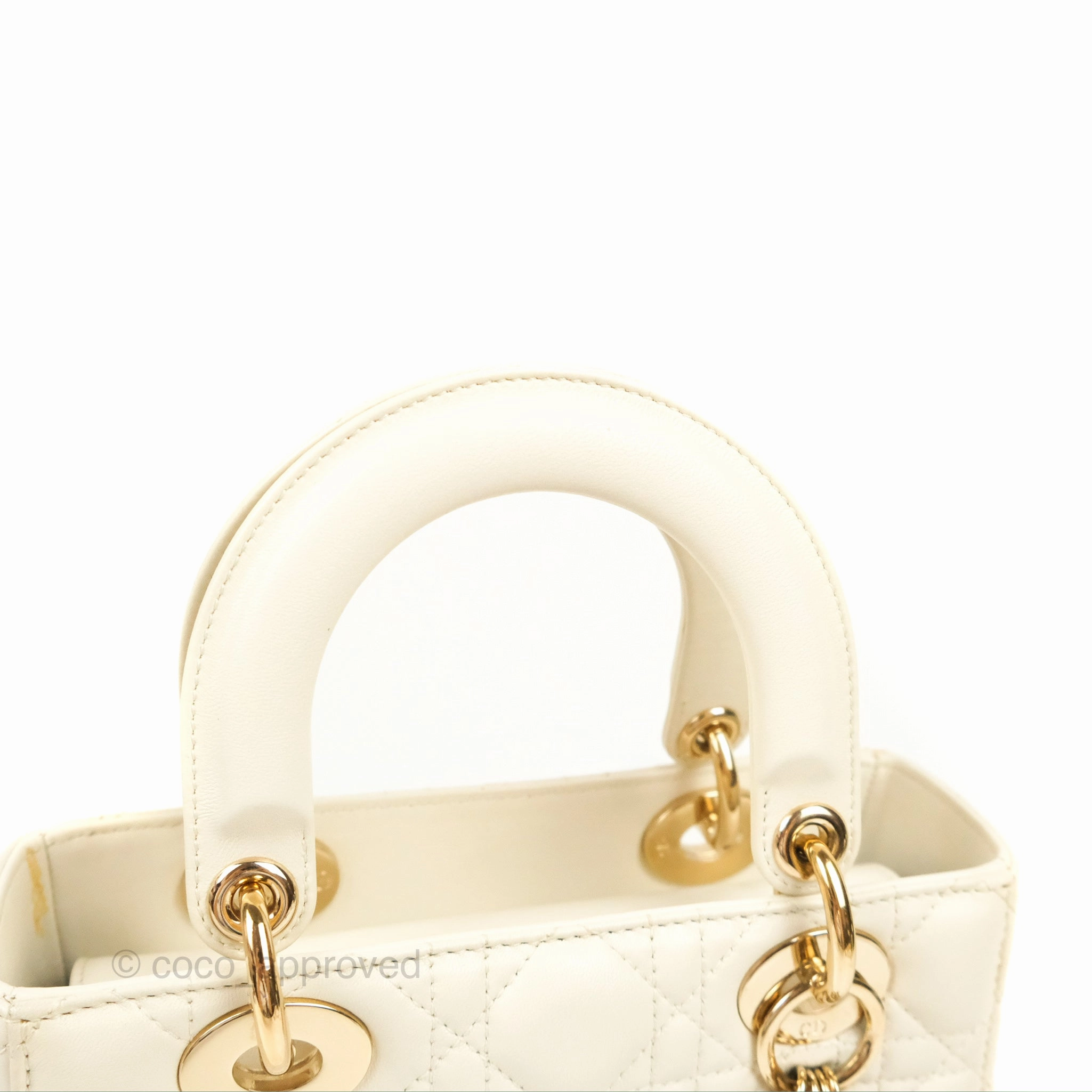 Christian Dior My ABCDior Lady Dior Bag Cannage Lambskin White Gold Hardware