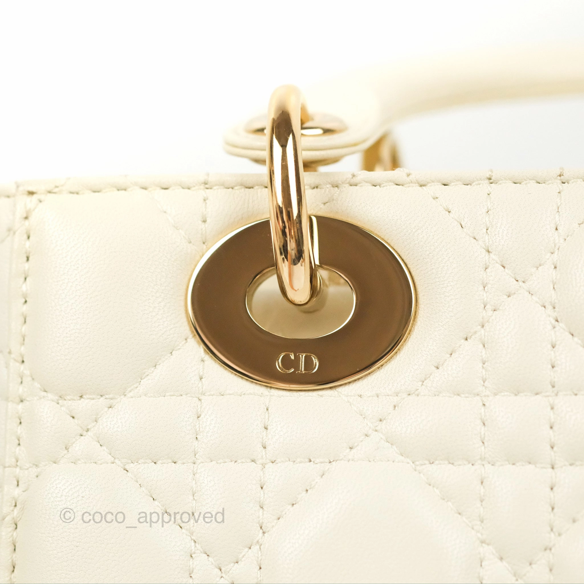 Christian Dior My ABCDior Lady Dior Bag Cannage Lambskin White Gold Hardware
