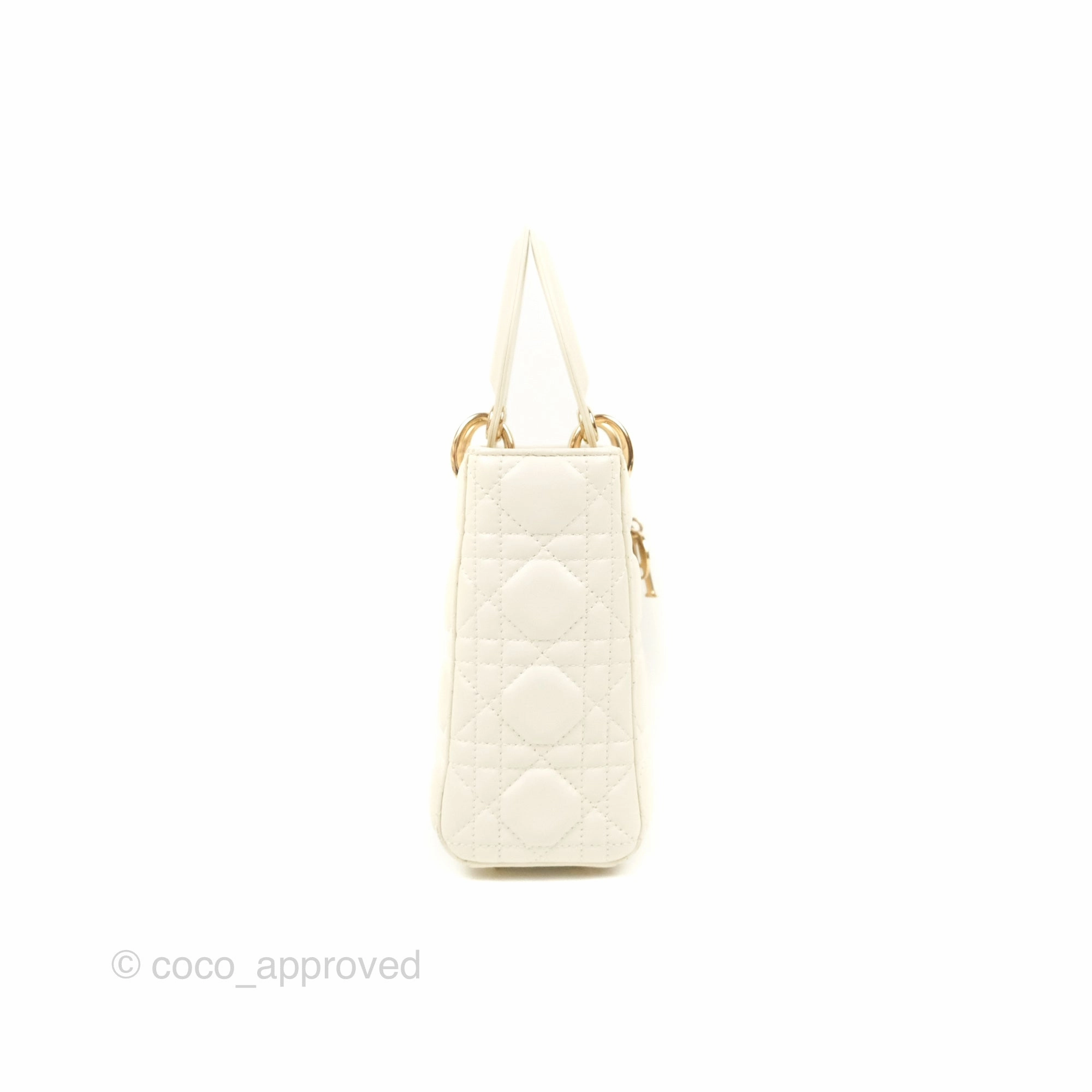 Christian Dior My ABCDior Lady Dior Bag Cannage Lambskin White Gold Hardware