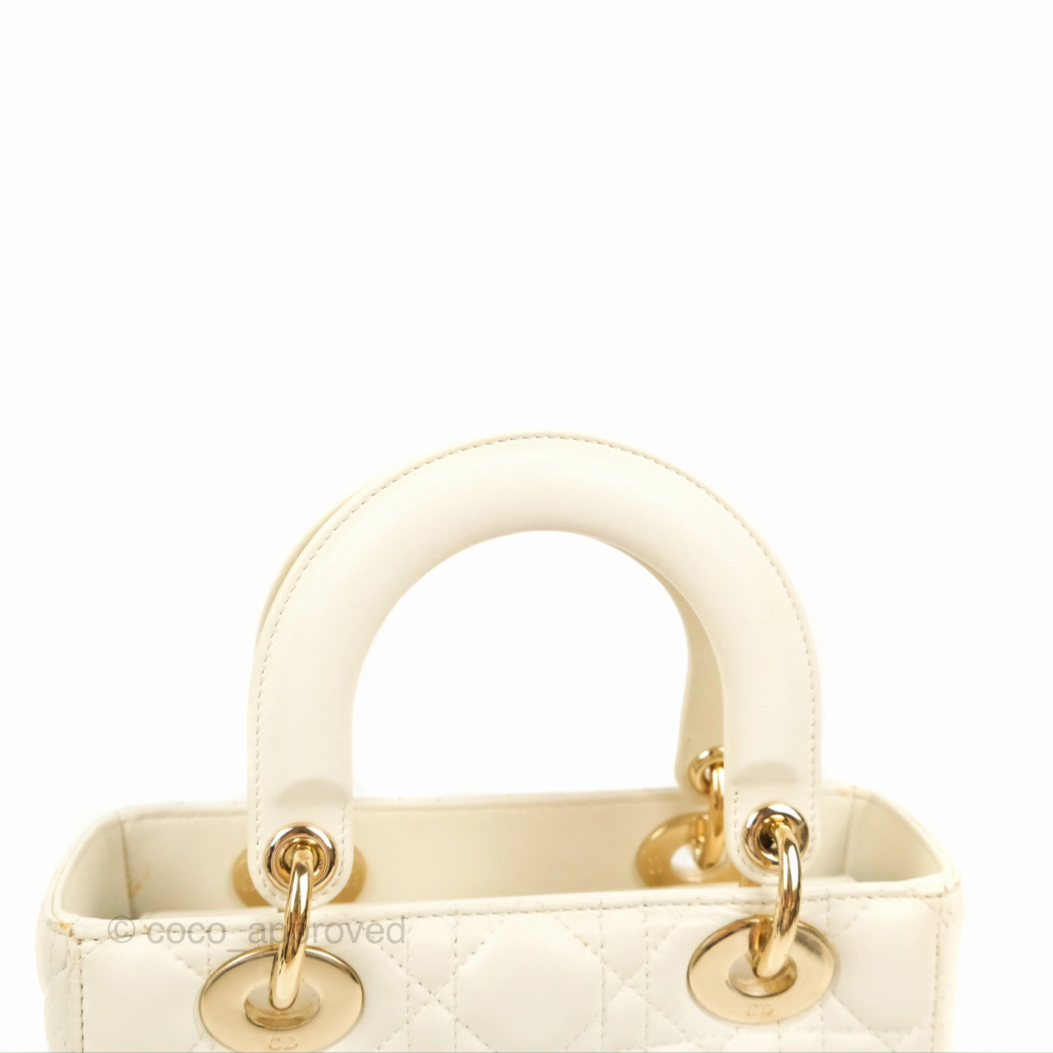 Christian Dior My ABCDior Lady Dior Bag Cannage Lambskin White Gold Hardware