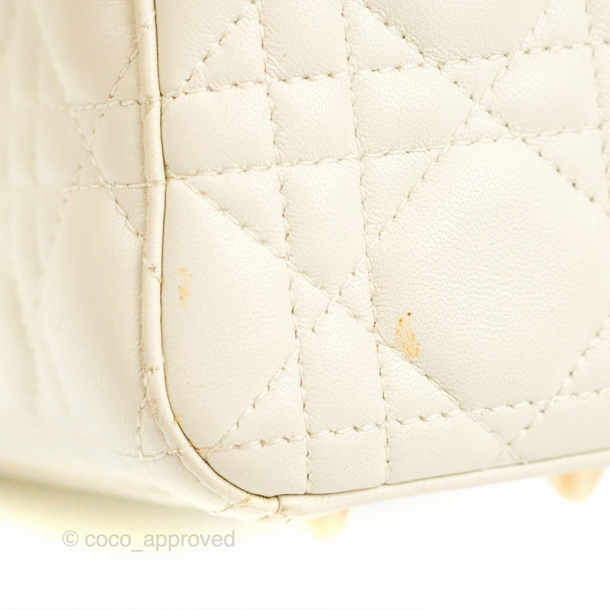 Christian Dior My ABCDior Lady Dior Bag Cannage Lambskin White Gold Hardware