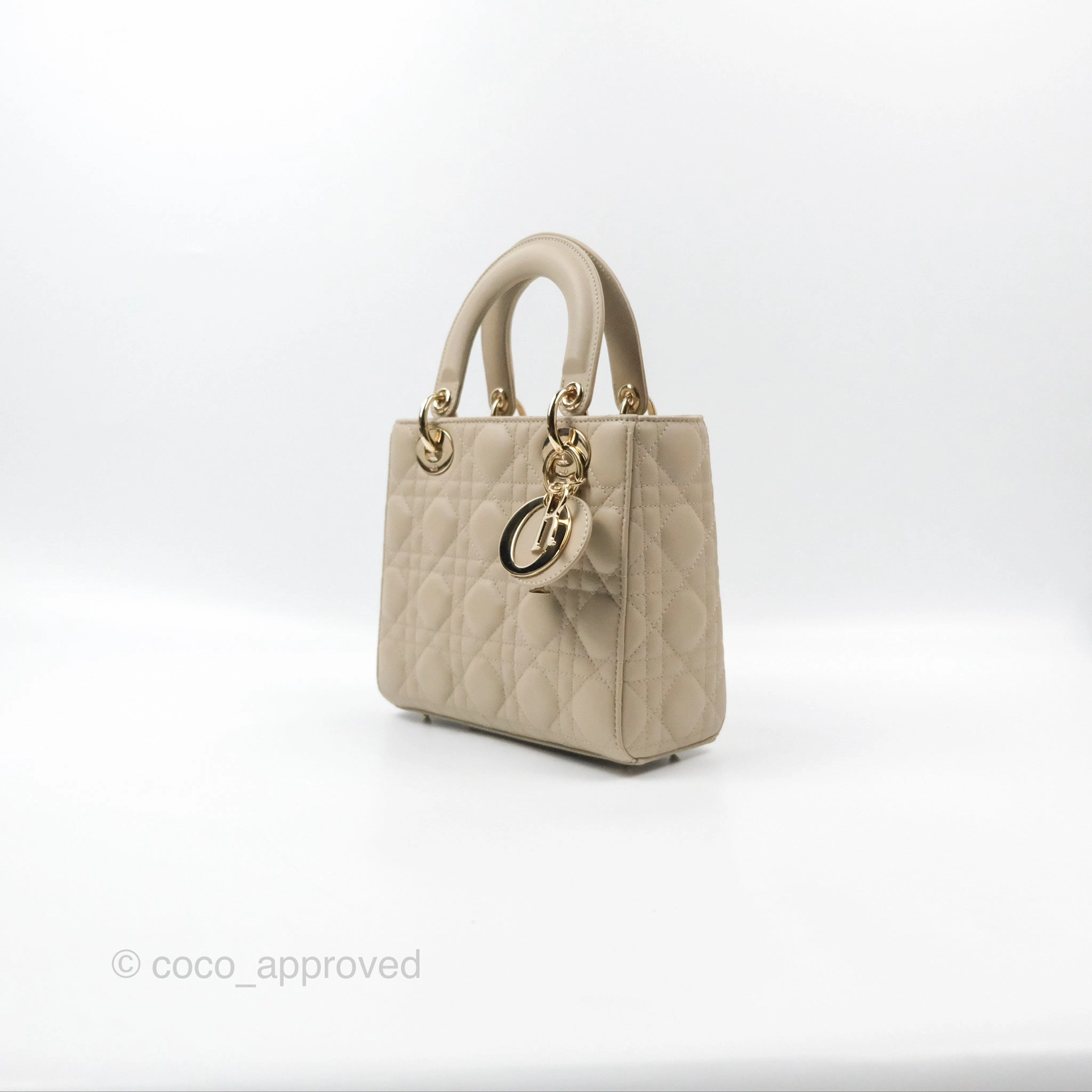 Christian Dior My ABCDior Lady Dior Beige Matte Lambskin Gold Hardware