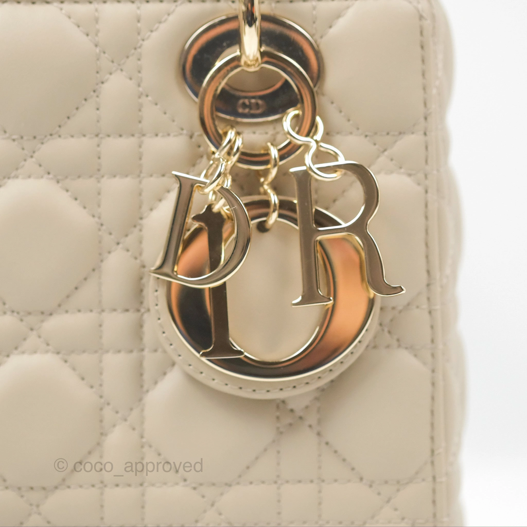 Christian Dior My ABCDior Lady Dior Beige Matte Lambskin Gold Hardware