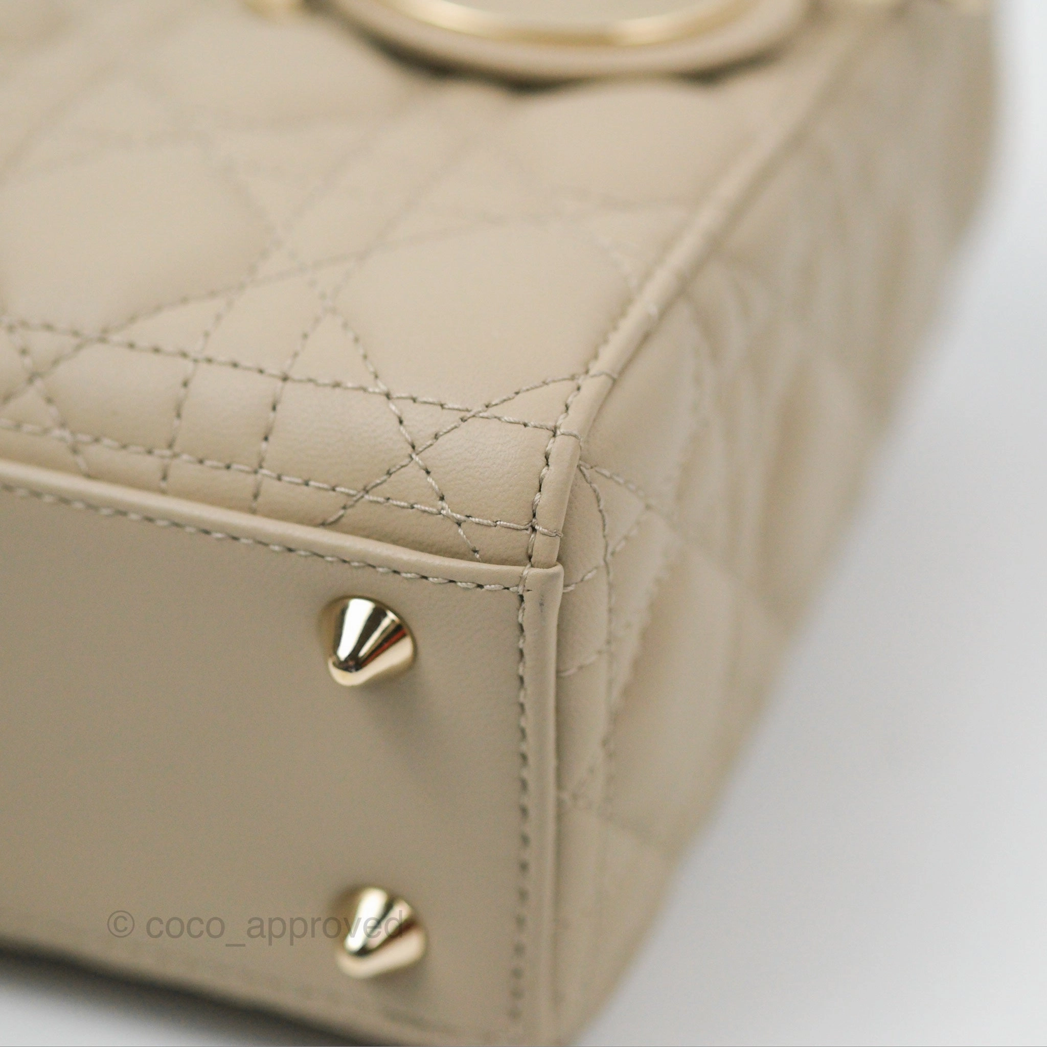 Christian Dior My ABCDior Lady Dior Beige Matte Lambskin Gold Hardware