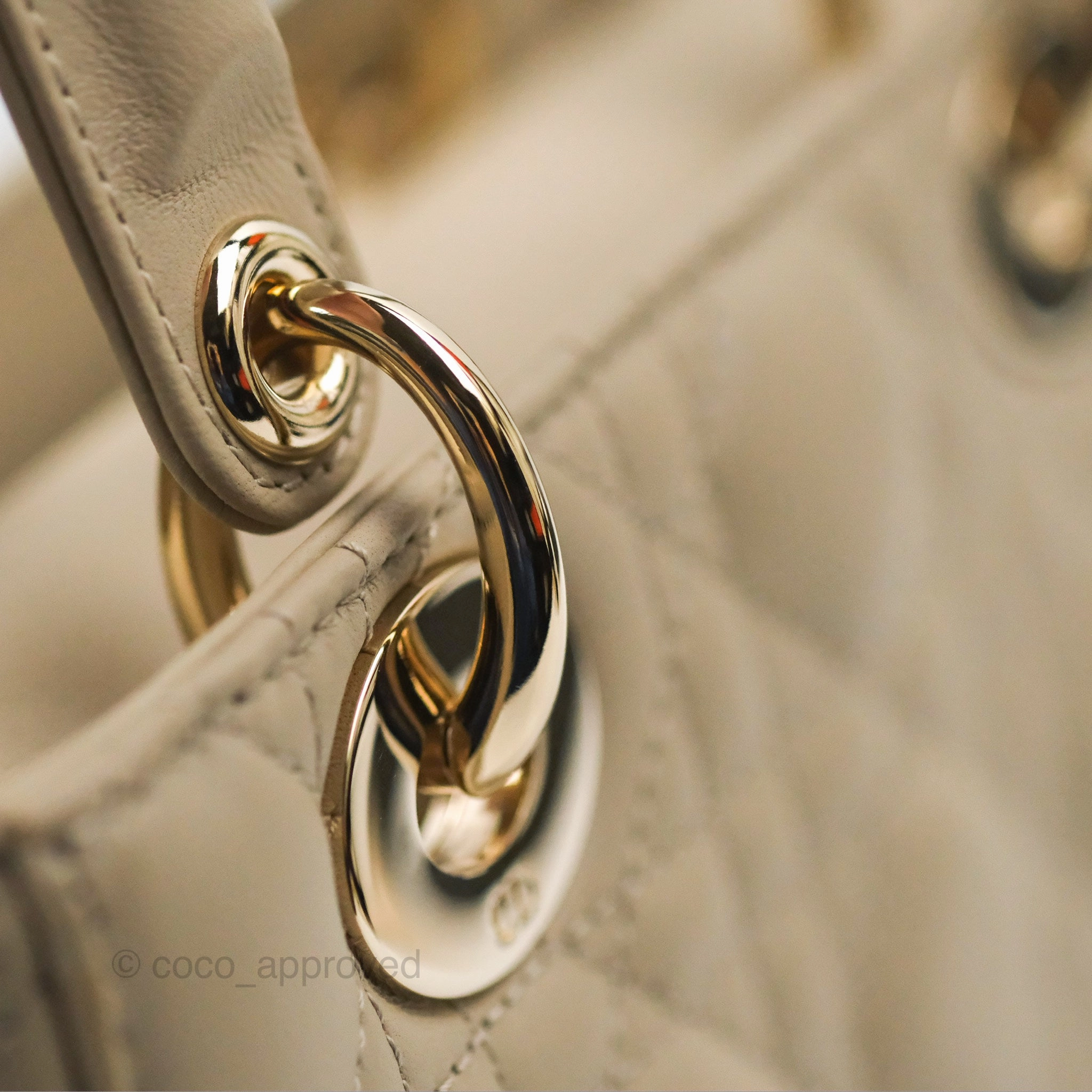 Christian Dior My ABCDior Lady Dior Beige Matte Lambskin Gold Hardware
