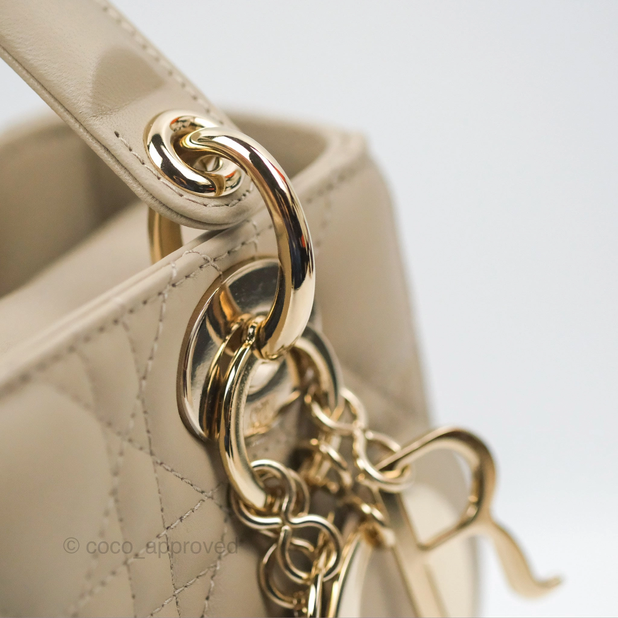 Christian Dior My ABCDior Lady Dior Beige Matte Lambskin Gold Hardware