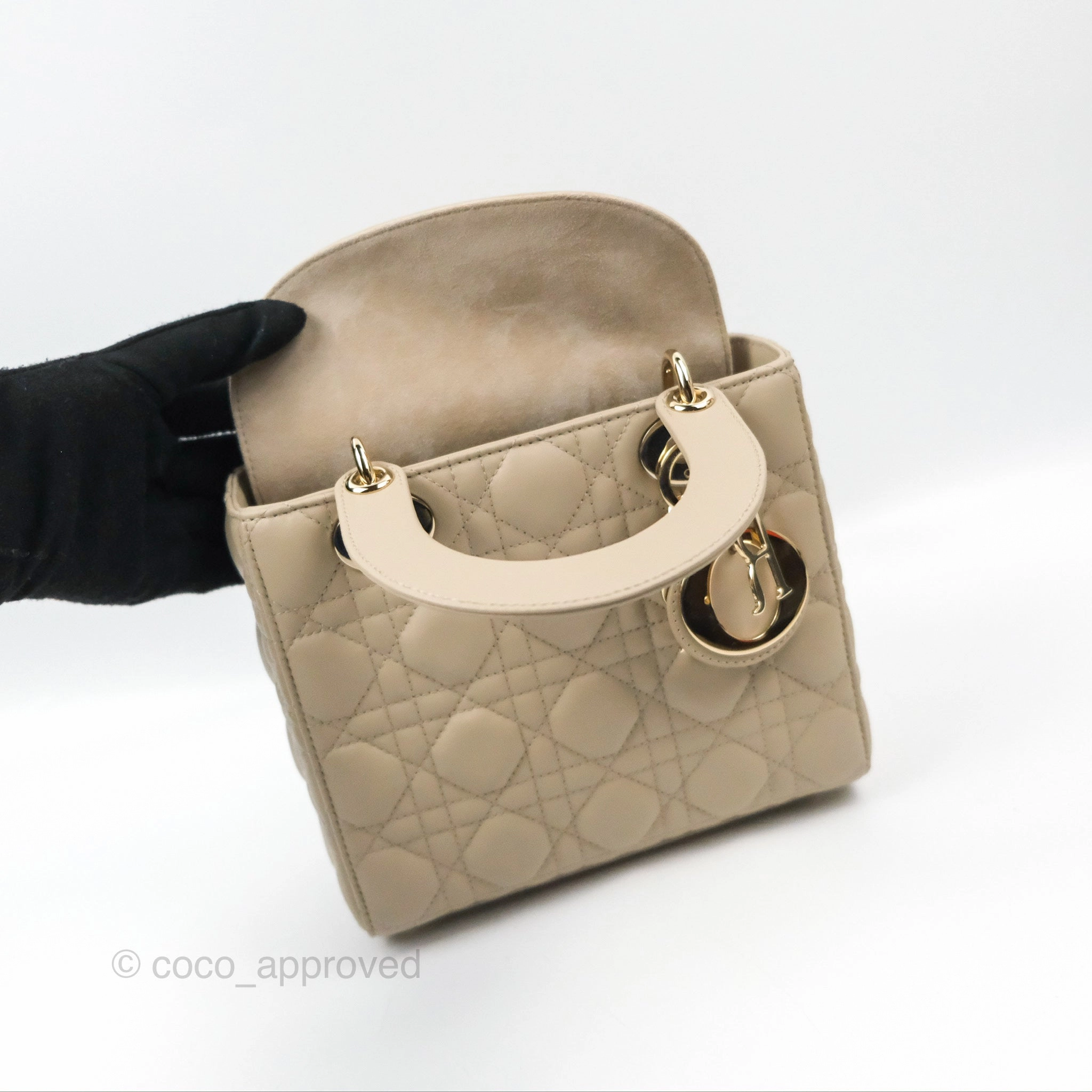 Christian Dior My ABCDior Lady Dior Beige Matte Lambskin Gold Hardware