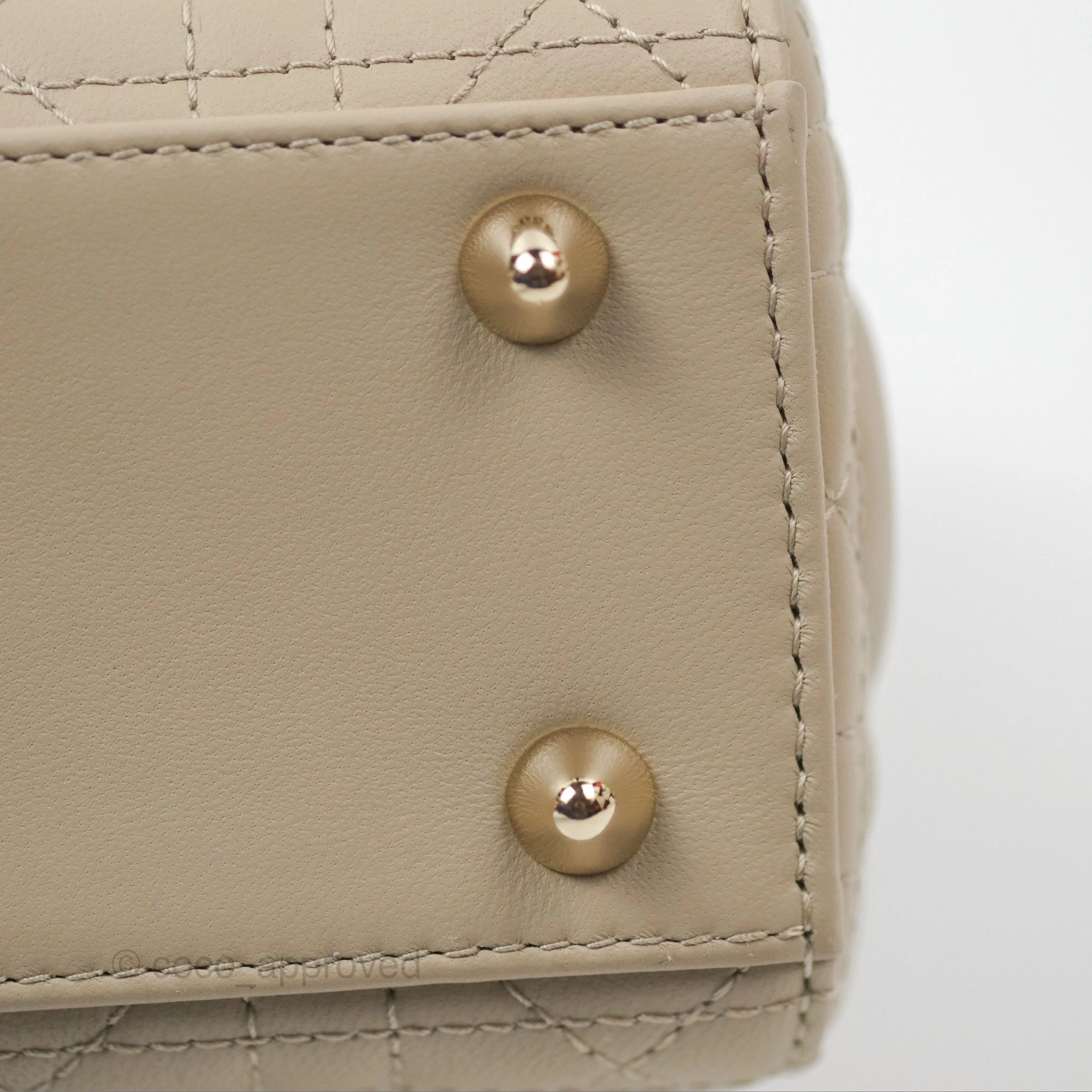 Christian Dior My ABCDior Lady Dior Beige Matte Lambskin Gold Hardware