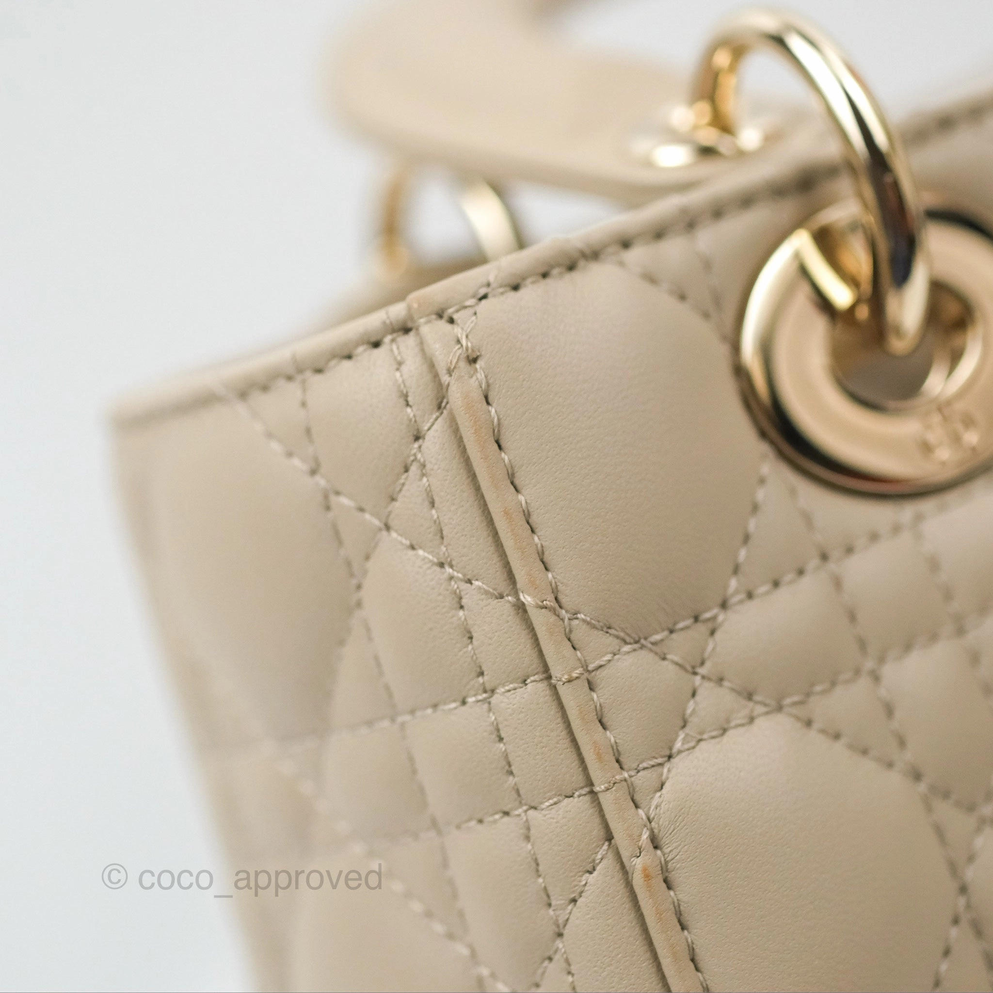 Christian Dior My ABCDior Lady Dior Beige Matte Lambskin Gold Hardware