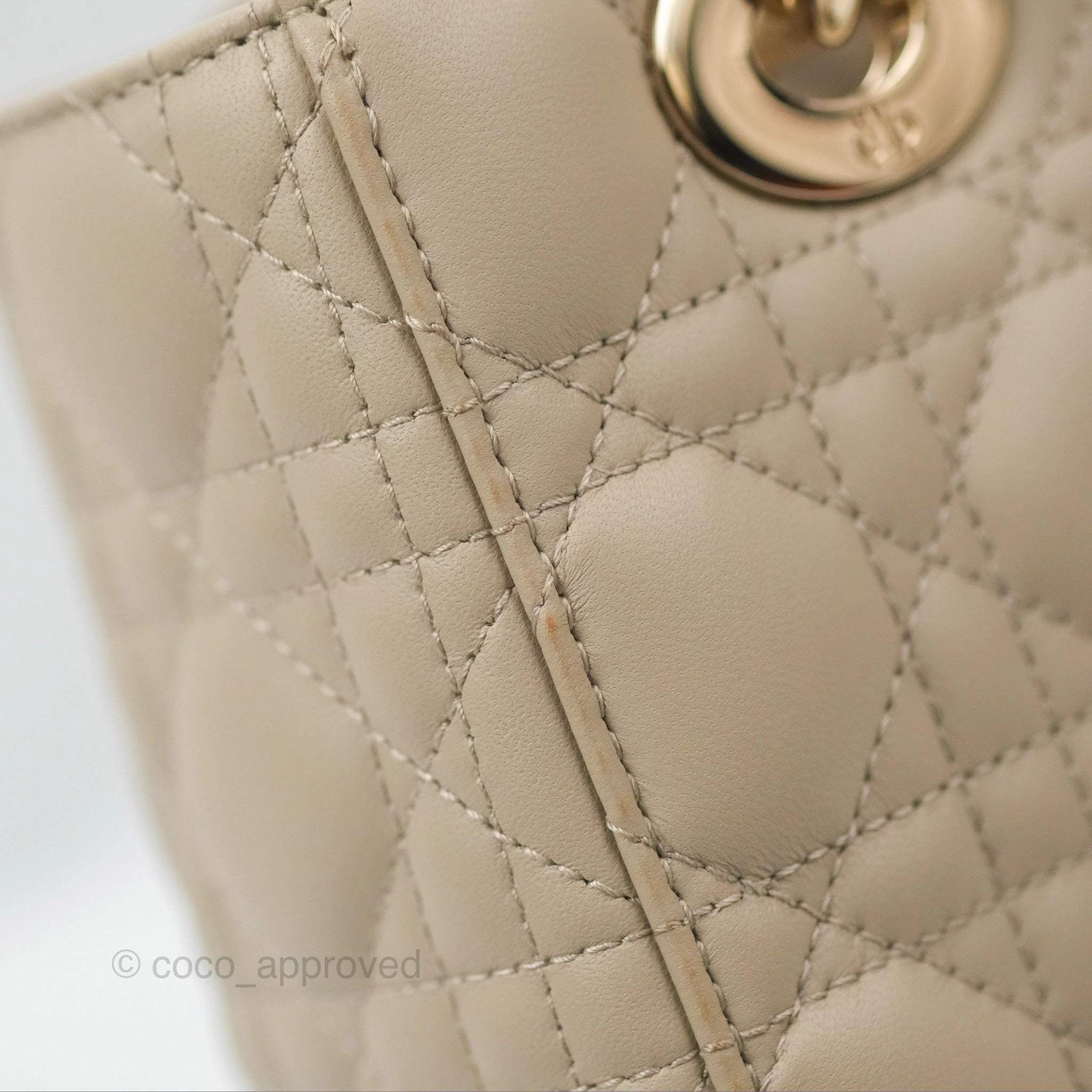 Christian Dior My ABCDior Lady Dior Beige Matte Lambskin Gold Hardware