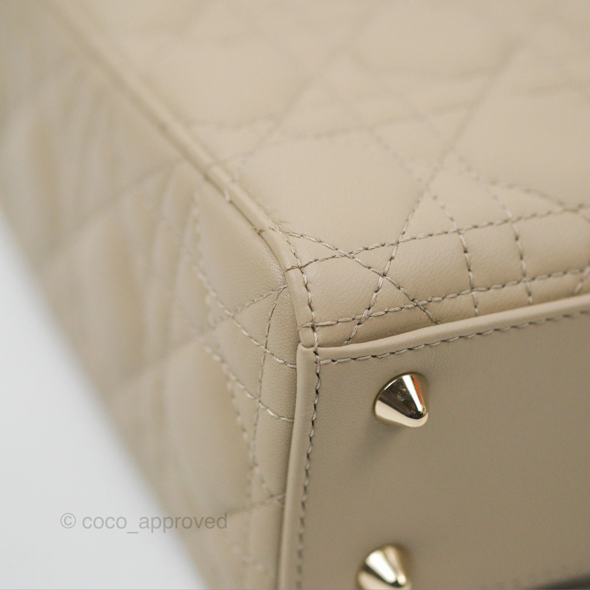 Christian Dior My ABCDior Lady Dior Beige Matte Lambskin Gold Hardware