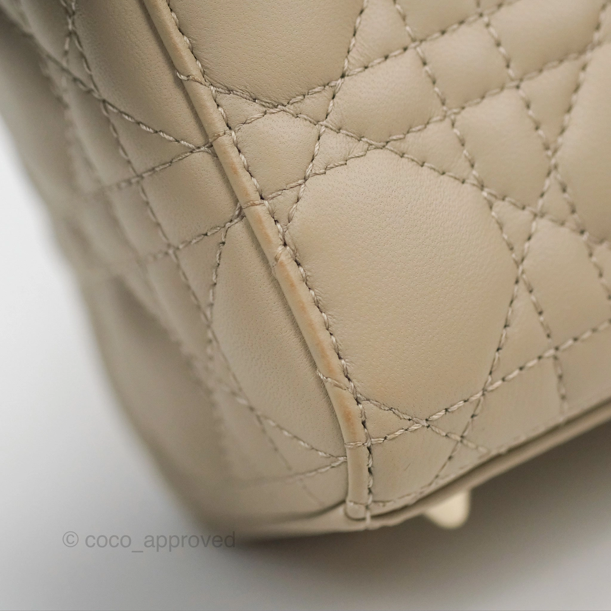 Christian Dior My ABCDior Lady Dior Beige Matte Lambskin Gold Hardware
