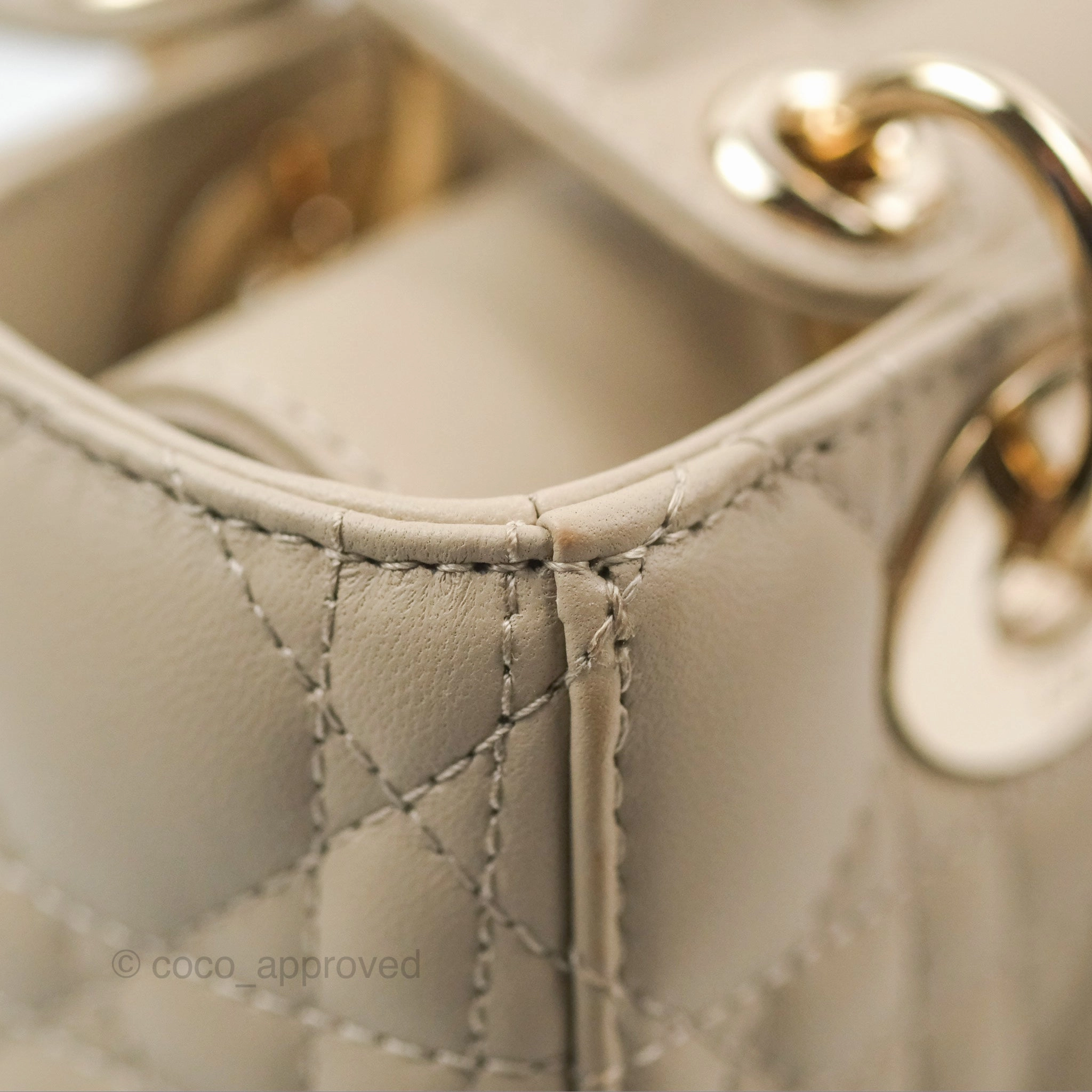 Christian Dior My ABCDior Lady Dior Beige Matte Lambskin Gold Hardware