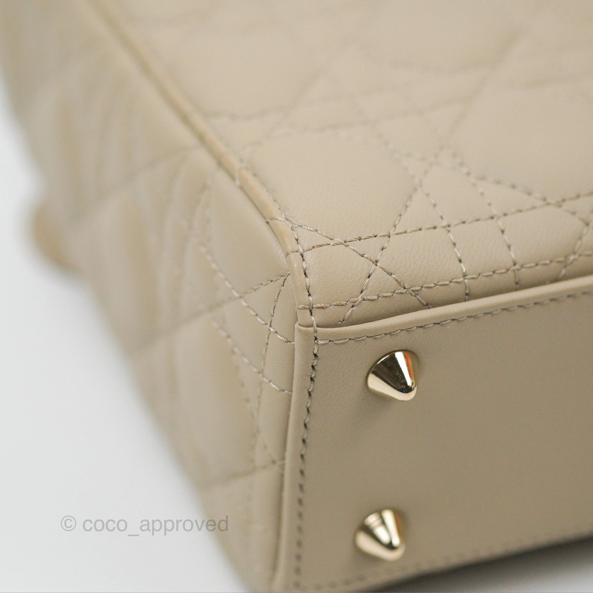Christian Dior My ABCDior Lady Dior Beige Matte Lambskin Gold Hardware