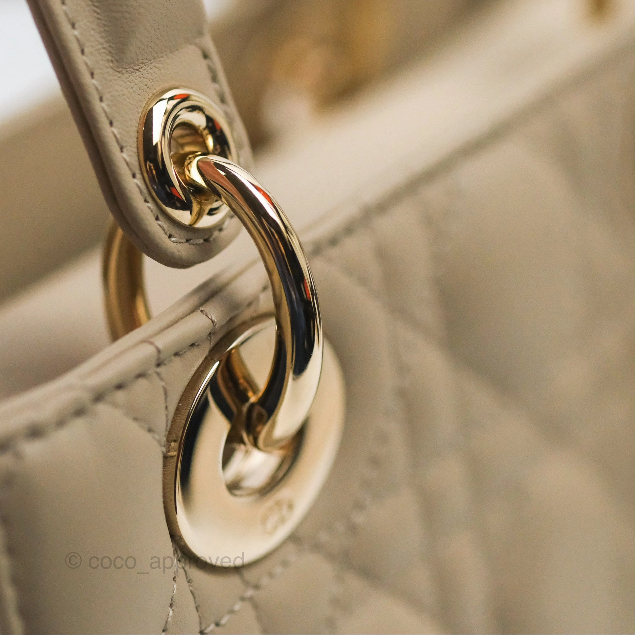 Christian Dior My ABCDior Lady Dior Beige Matte Lambskin Gold Hardware