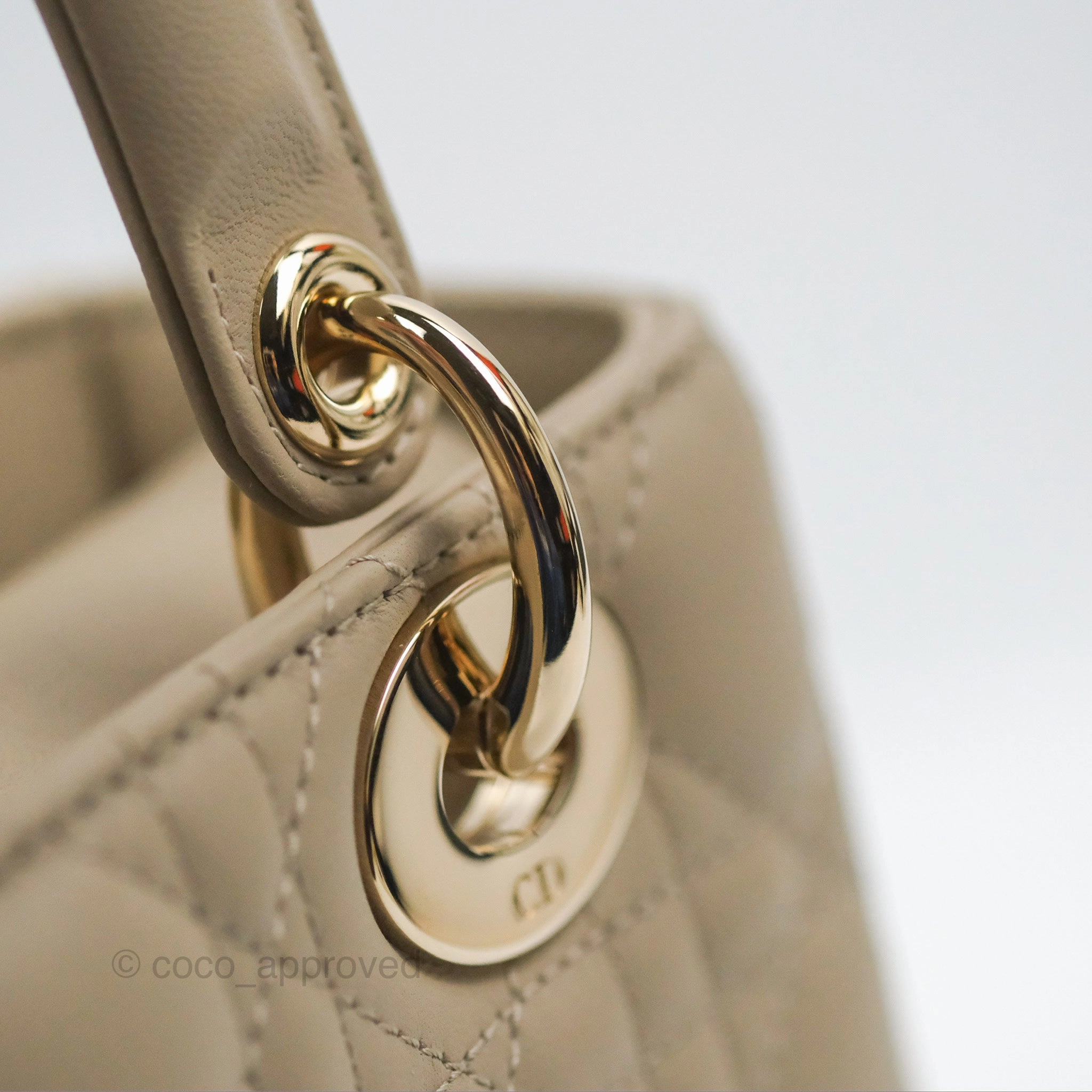 Christian Dior My ABCDior Lady Dior Beige Matte Lambskin Gold Hardware