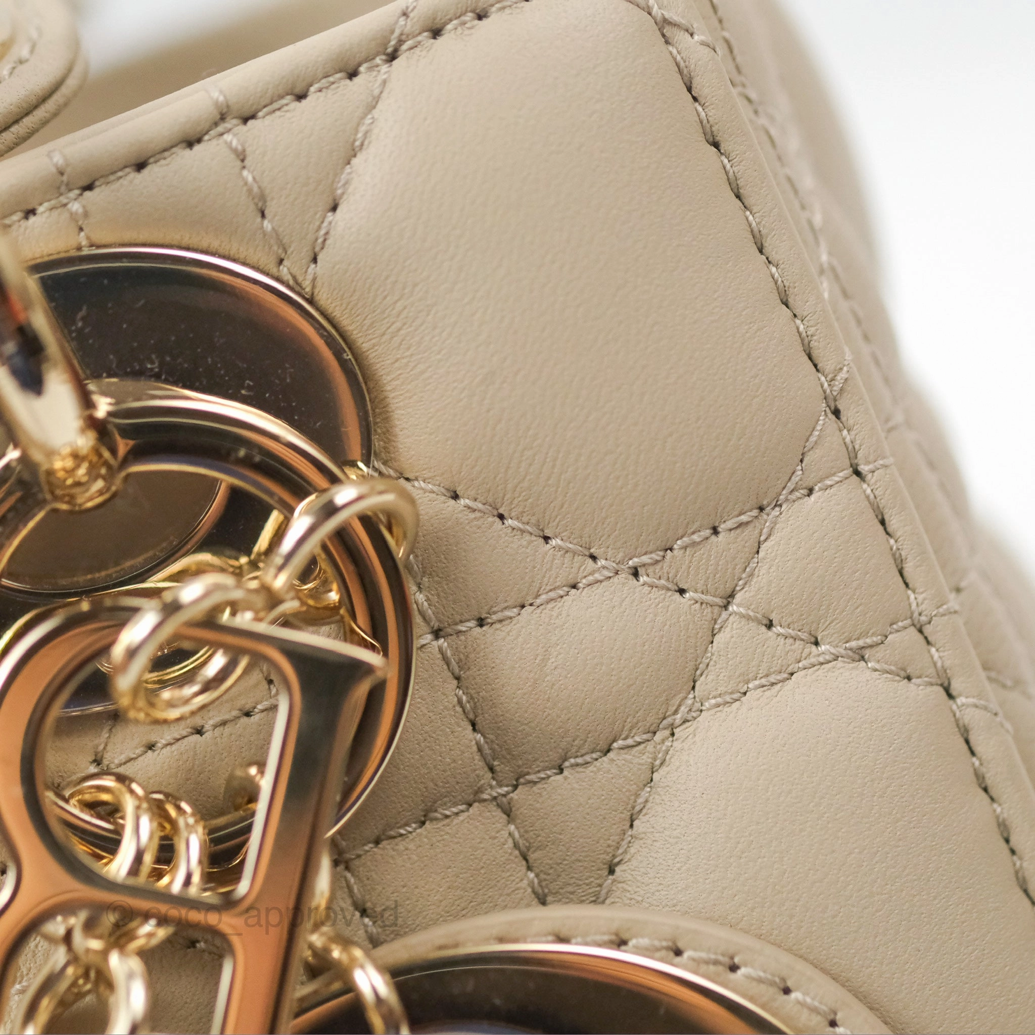 Christian Dior My ABCDior Lady Dior Beige Matte Lambskin Gold Hardware