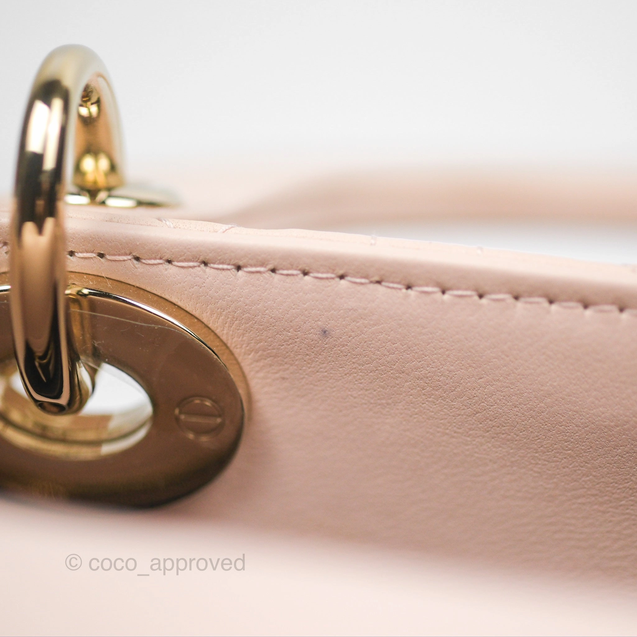 Christian Dior My ABCDior Lady Dior Pale Pink Cannage Lambskin Gold Hardware