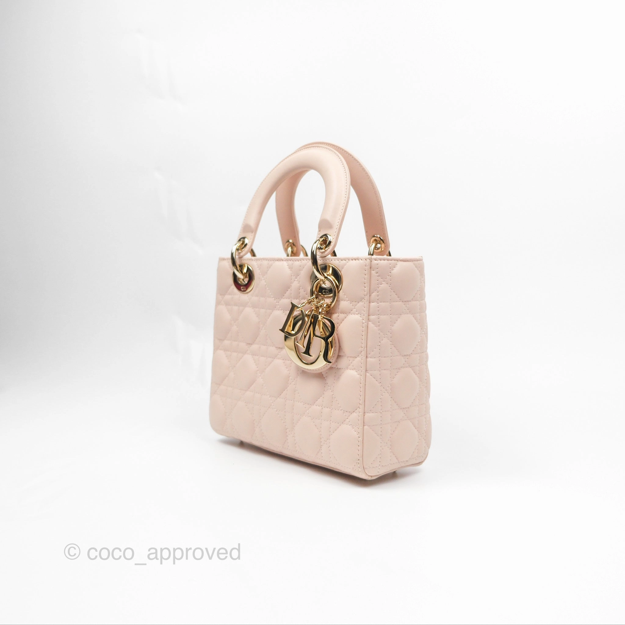 Christian Dior My ABCDior Lady Dior Pale Pink Cannage Lambskin Gold Hardware