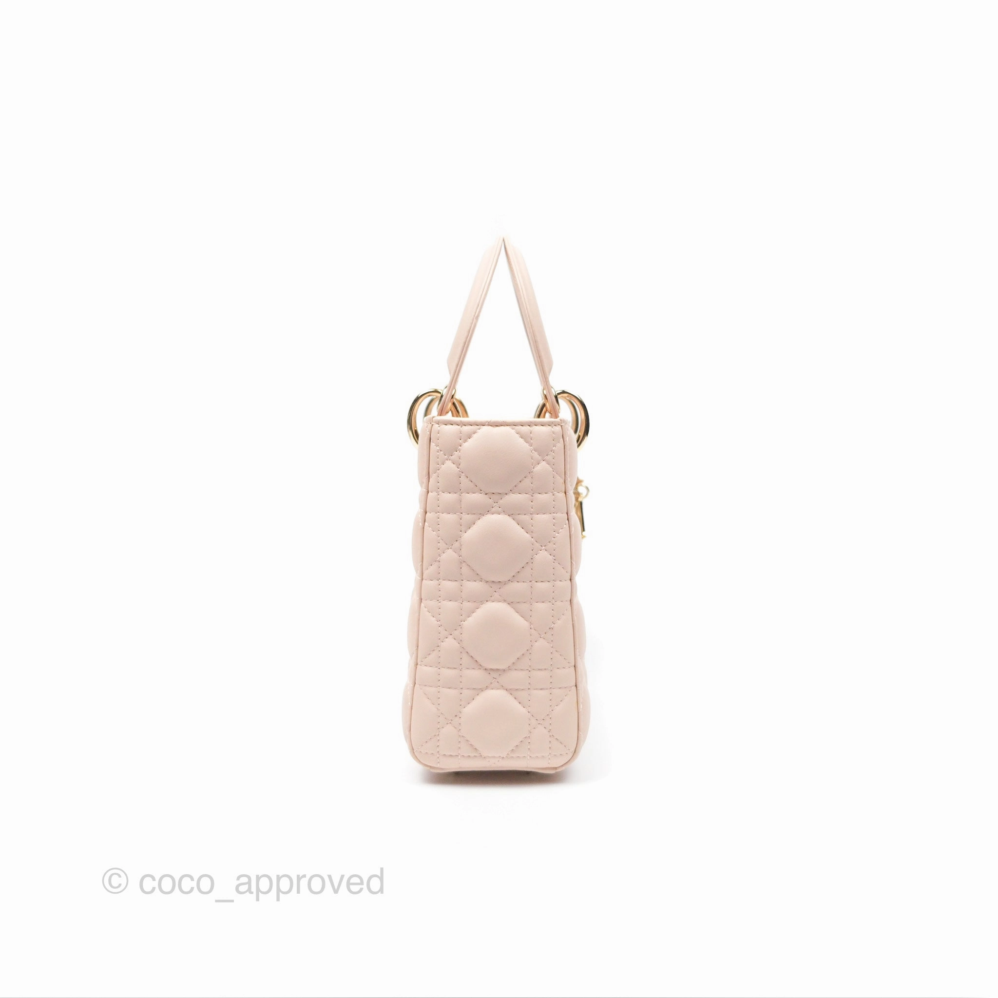 Christian Dior My ABCDior Lady Dior Pale Pink Cannage Lambskin Gold Hardware