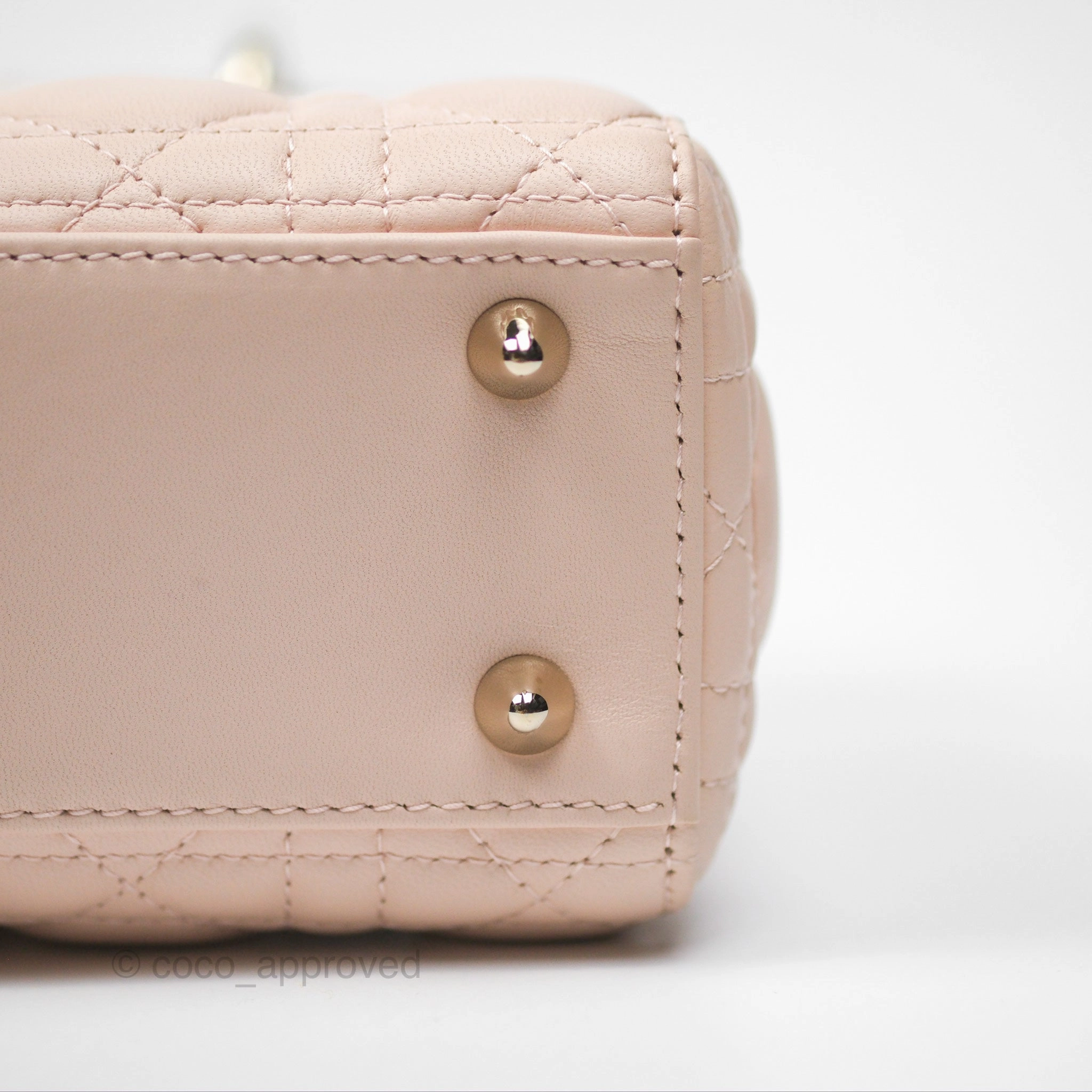 Christian Dior My ABCDior Lady Dior Pale Pink Cannage Lambskin Gold Hardware