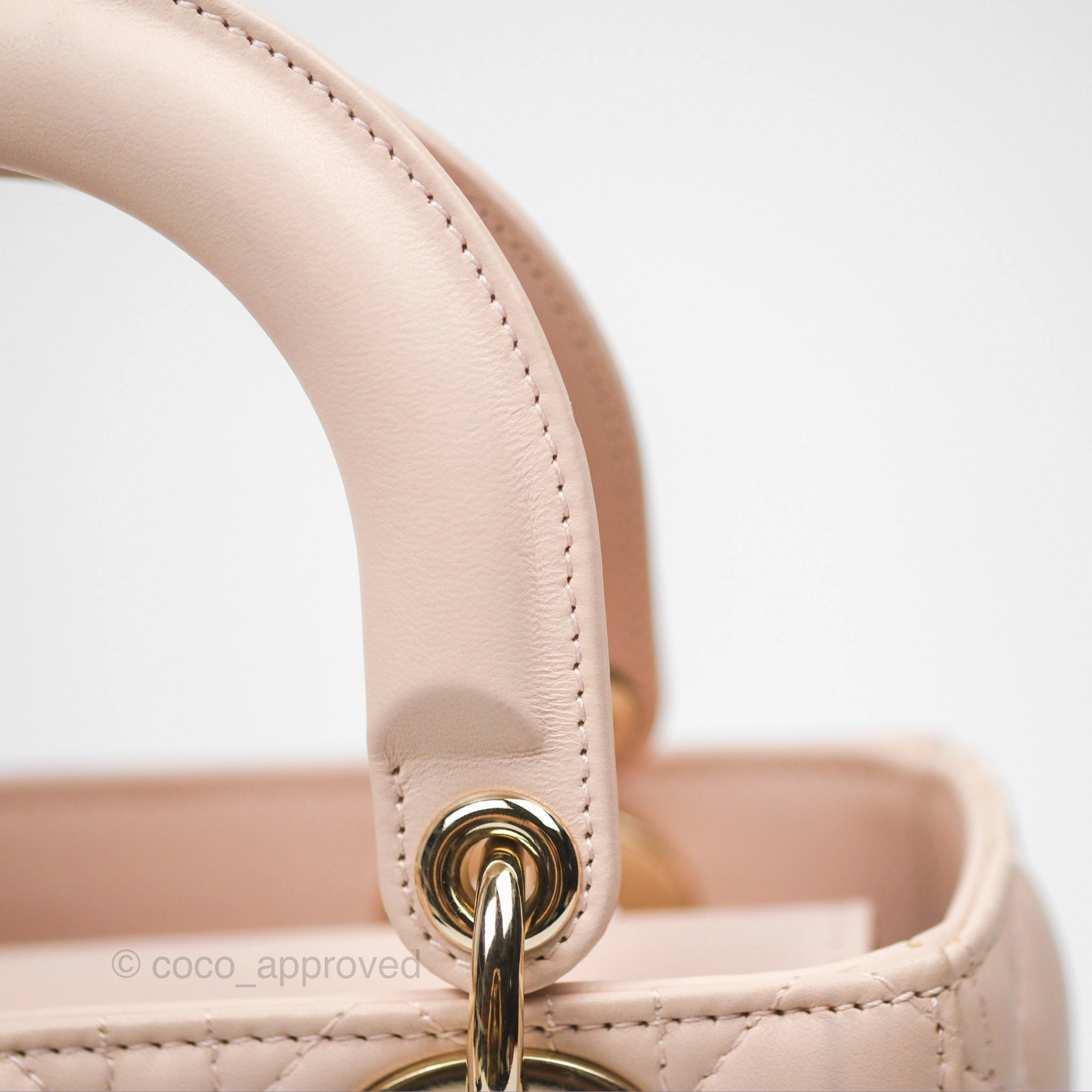 Christian Dior My ABCDior Lady Dior Pale Pink Cannage Lambskin Gold Hardware
