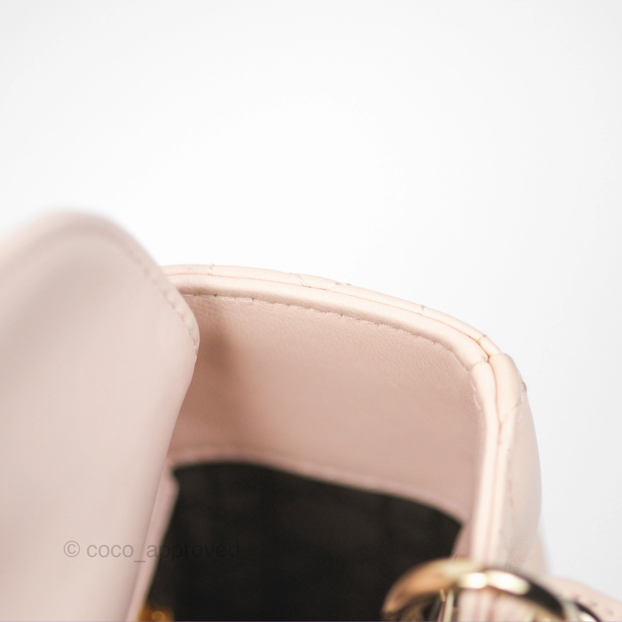 Christian Dior My ABCDior Lady Dior Pale Pink Cannage Lambskin Gold Hardware