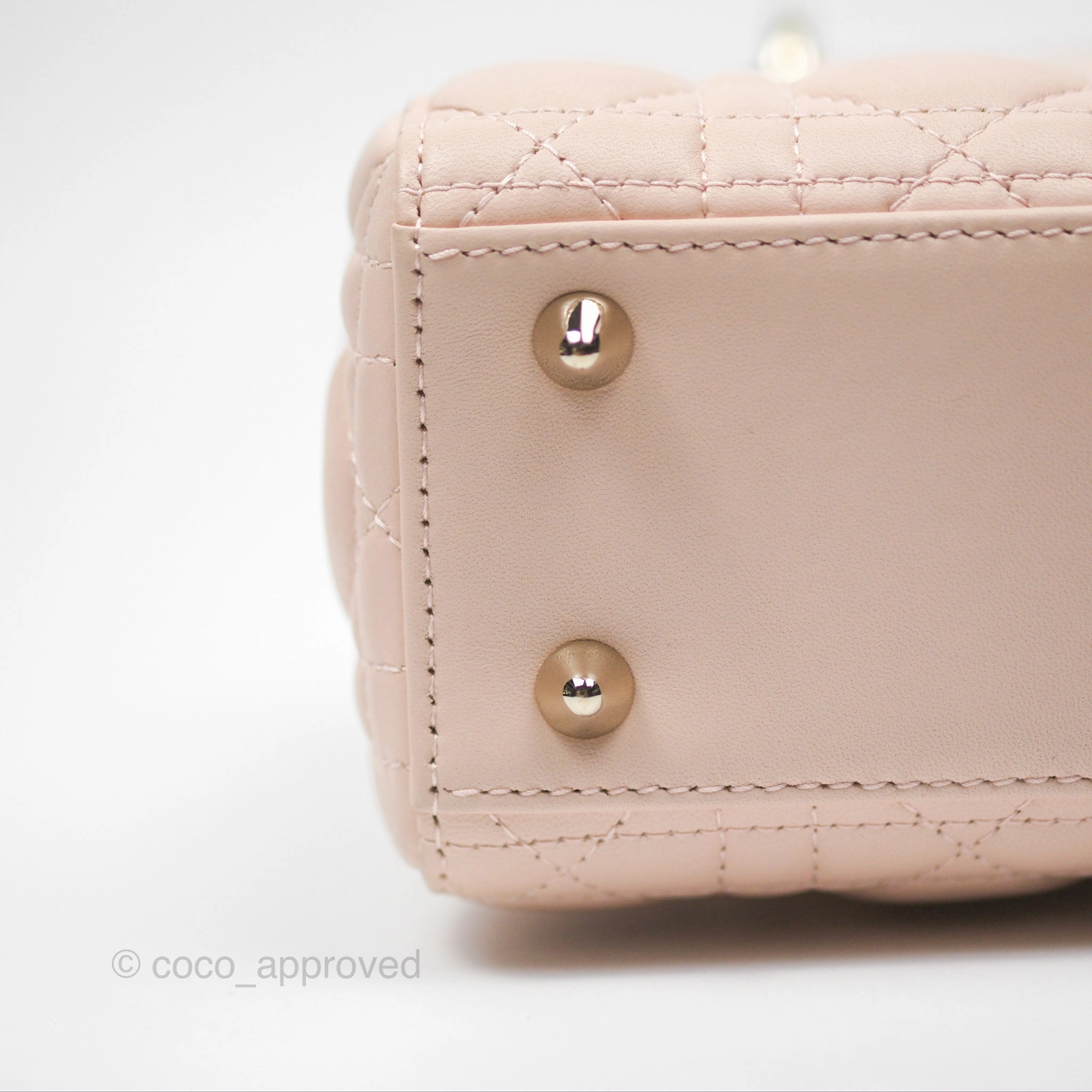 Christian Dior My ABCDior Lady Dior Pale Pink Cannage Lambskin Gold Hardware