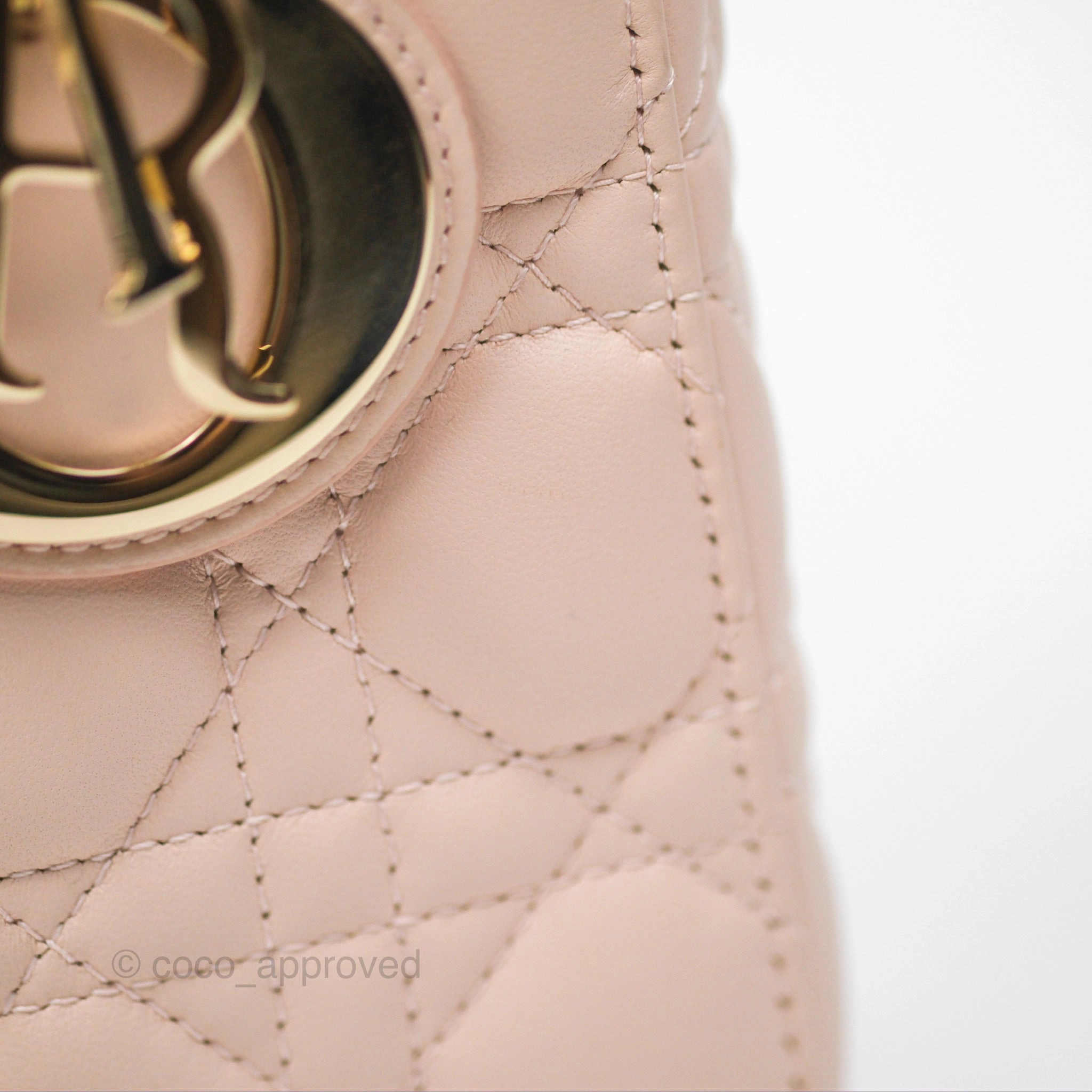 Christian Dior My ABCDior Lady Dior Pale Pink Cannage Lambskin Gold Hardware