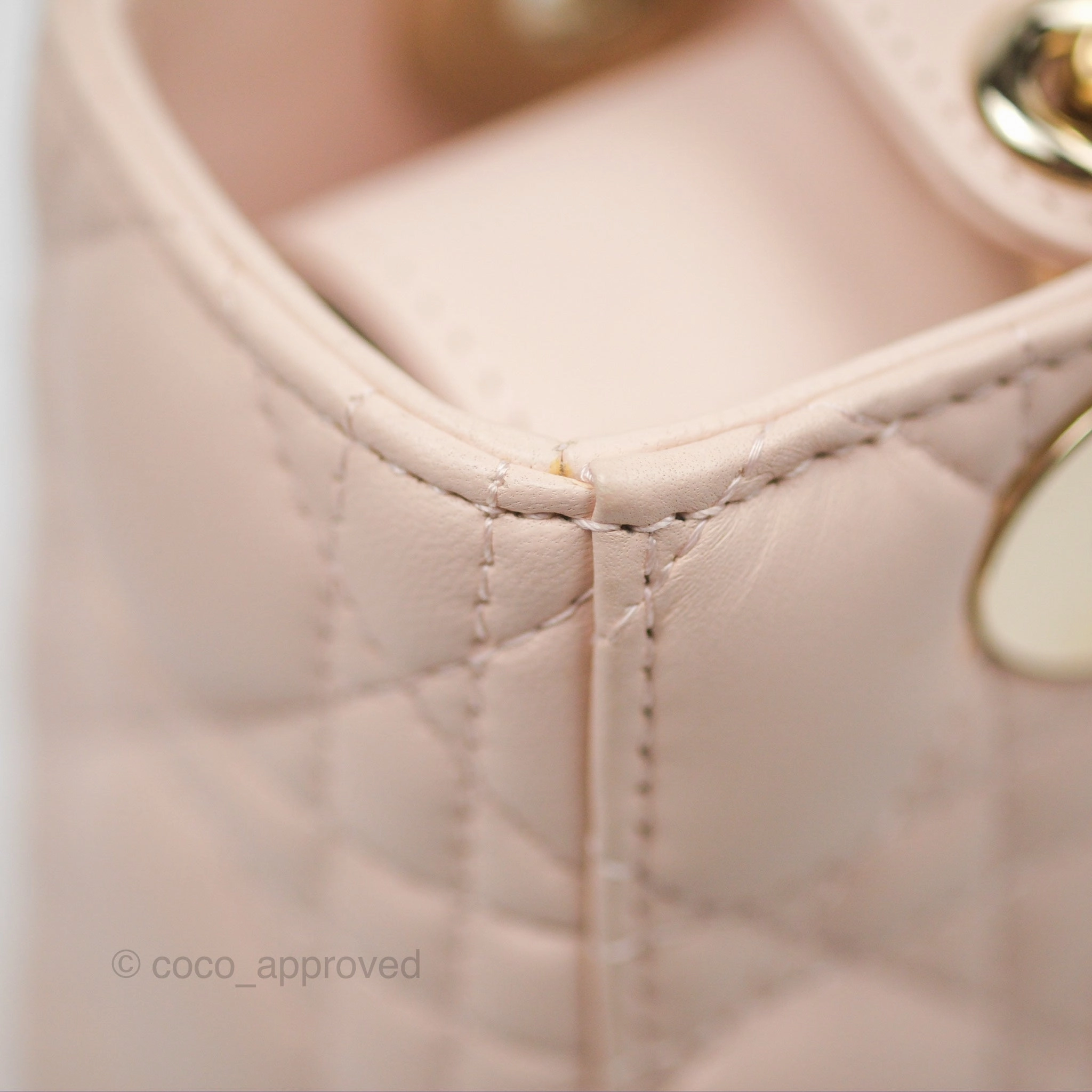 Christian Dior My ABCDior Lady Dior Pale Pink Cannage Lambskin Gold Hardware