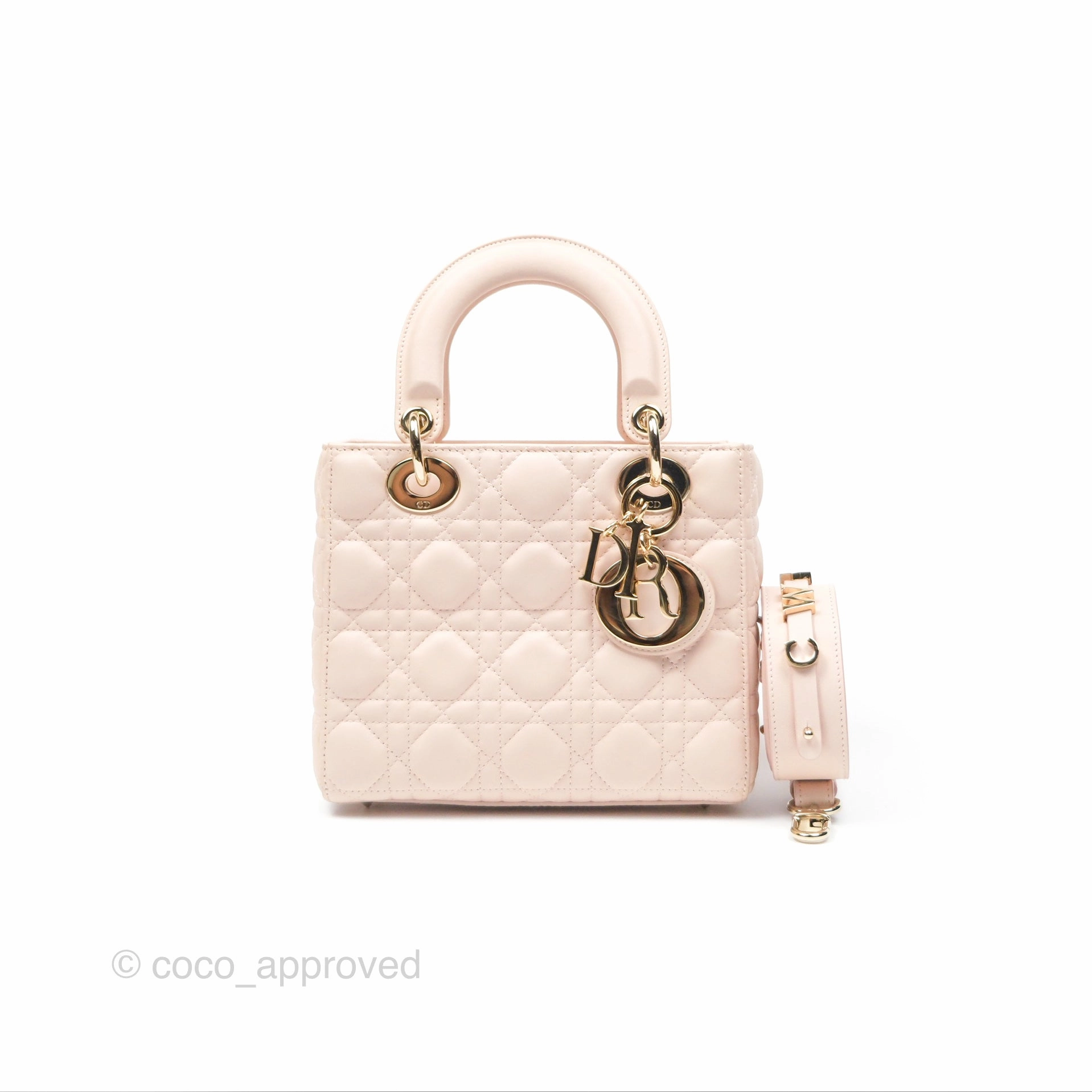 Christian Dior My ABCDior Lady Dior Pale Pink Cannage Lambskin Gold Hardware