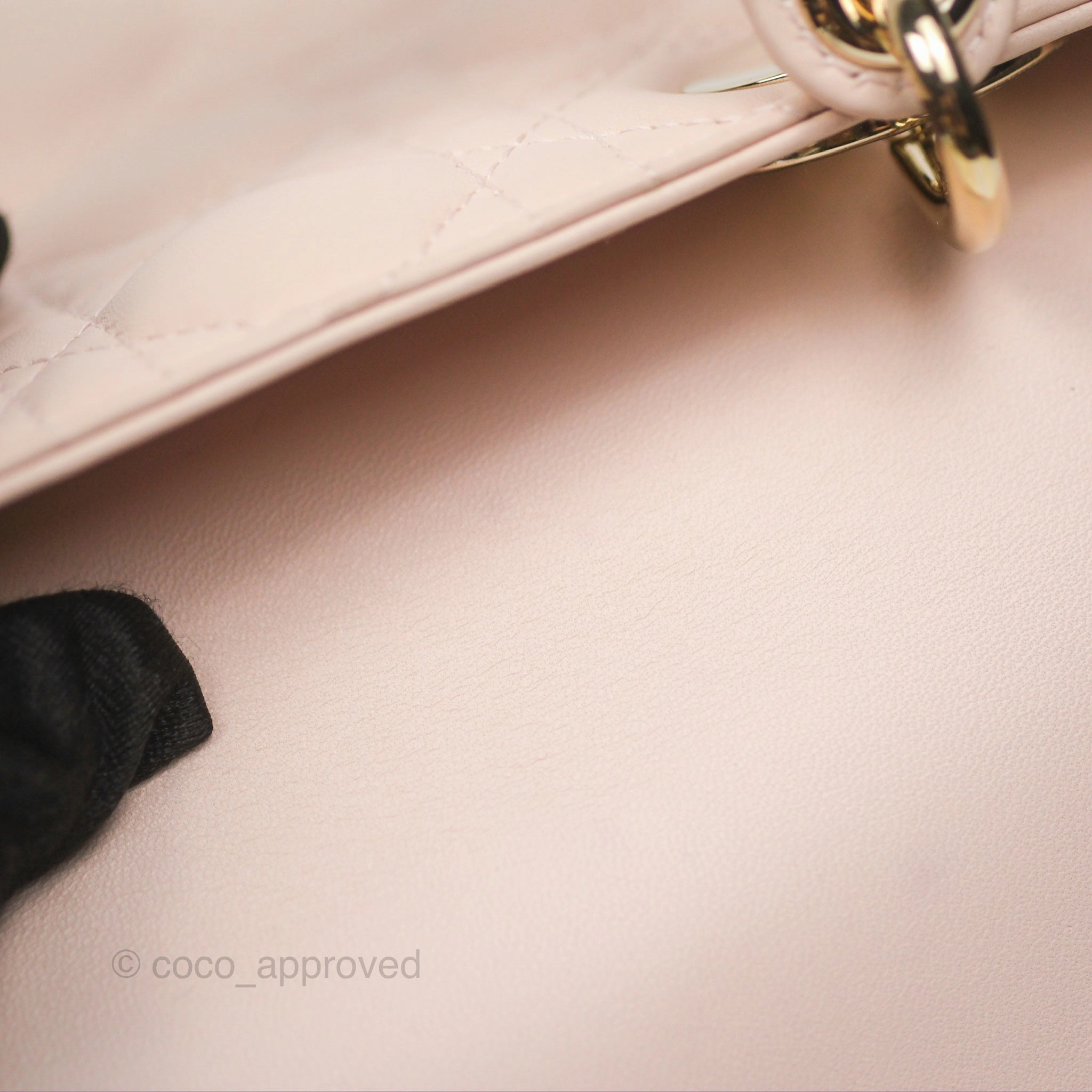 Christian Dior My ABCDior Lady Dior Pale Pink Cannage Lambskin Gold Hardware