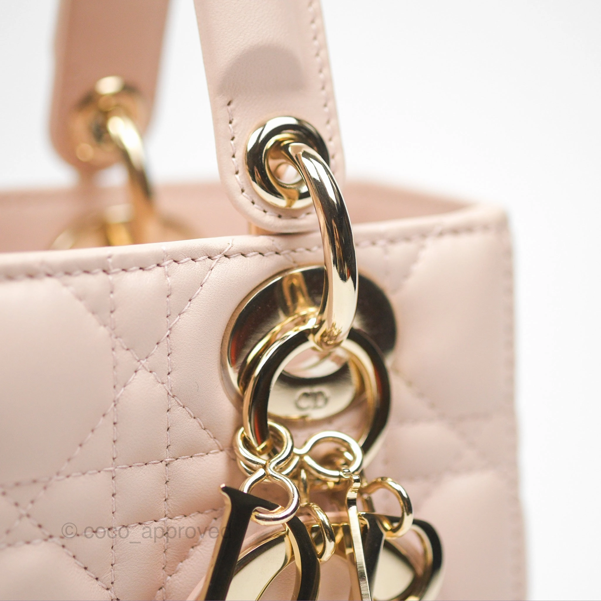 Christian Dior My ABCDior Lady Dior Pale Pink Cannage Lambskin Gold Hardware