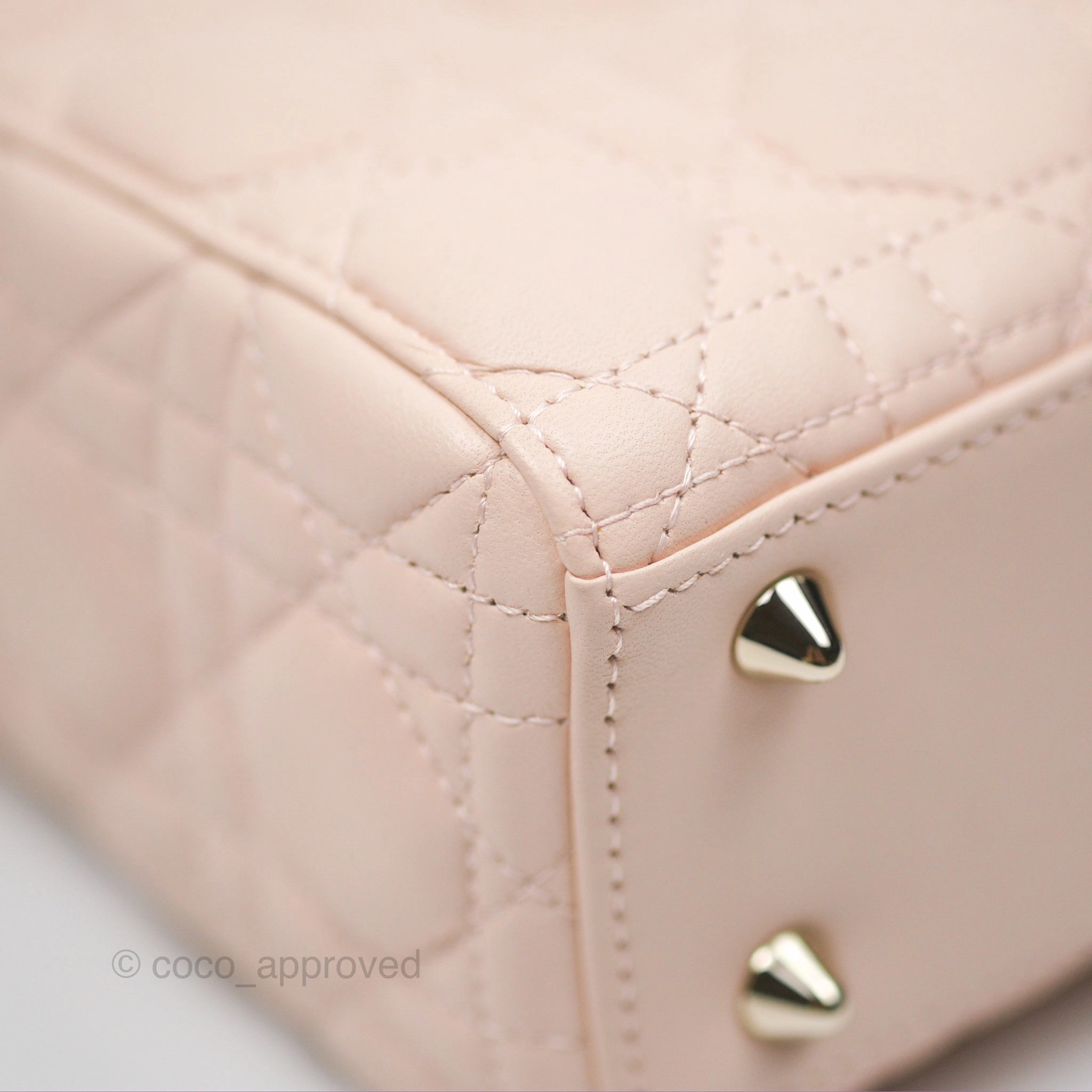 Christian Dior My ABCDior Lady Dior Pale Pink Cannage Lambskin Gold Hardware