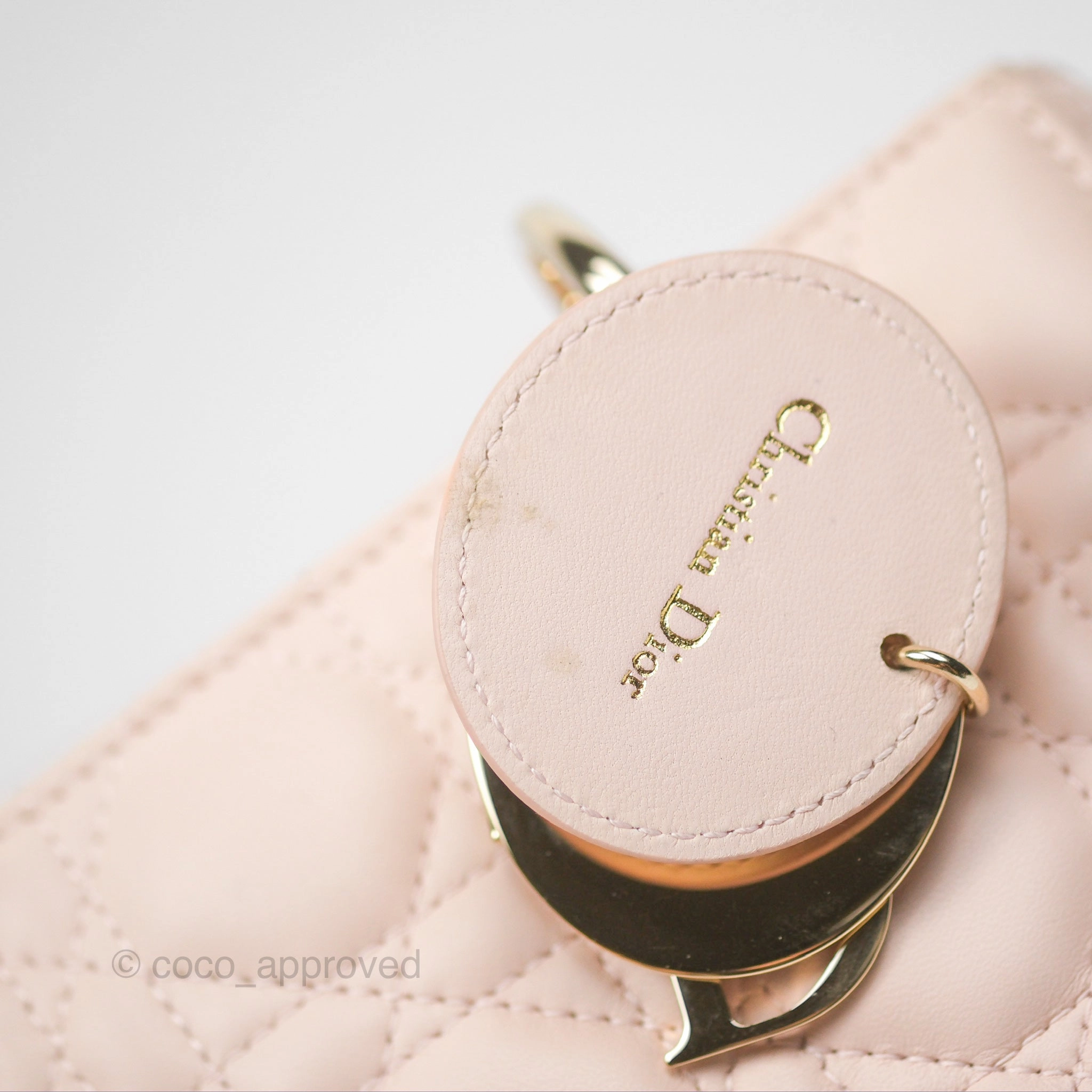 Christian Dior My ABCDior Lady Dior Pale Pink Cannage Lambskin Gold Hardware
