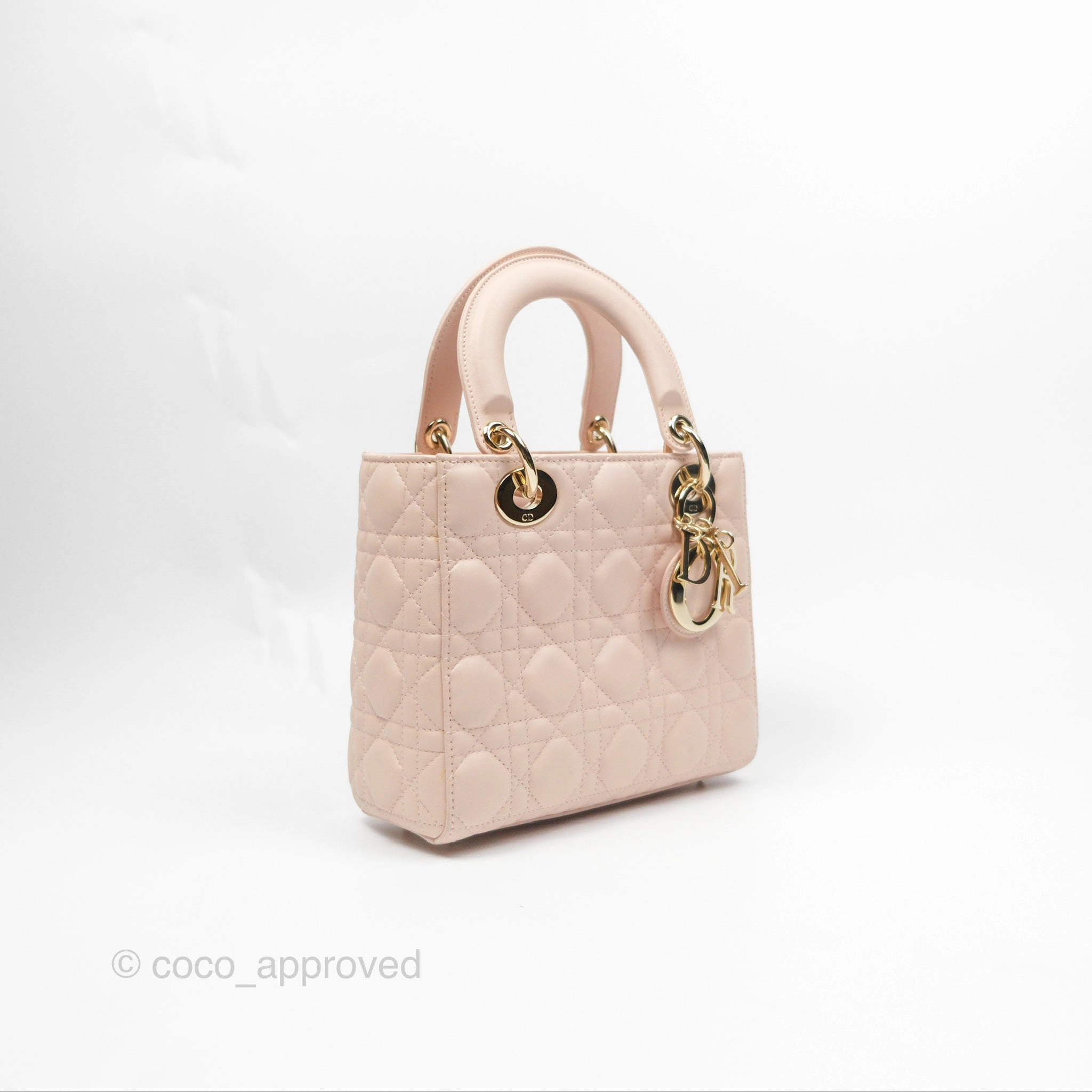 Christian Dior My ABCDior Lady Dior Pale Pink Cannage Lambskin Gold Hardware
