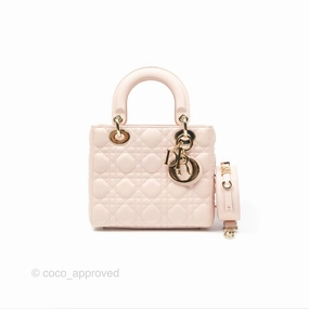 Christian Dior My ABCDior Lady Dior Pale Pink Cannage Lambskin Gold Hardware