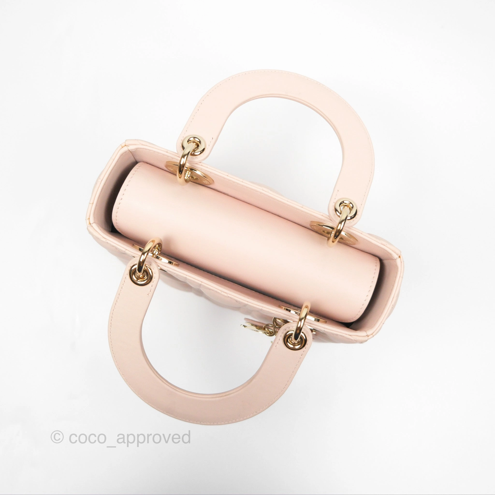 Christian Dior My ABCDior Lady Dior Pale Pink Cannage Lambskin Gold Hardware