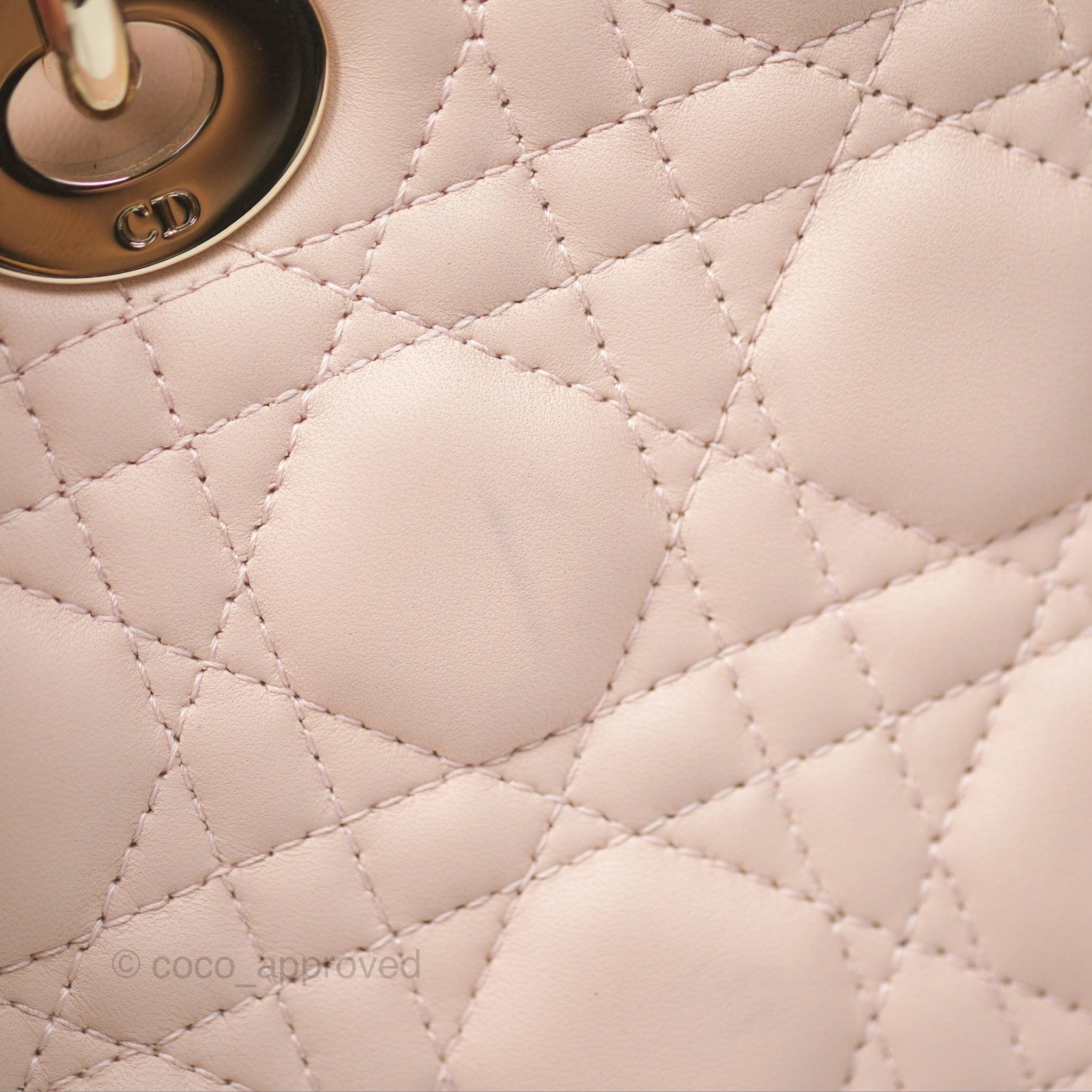 Christian Dior My ABCDior Lady Dior Pale Pink Cannage Lambskin Gold Hardware