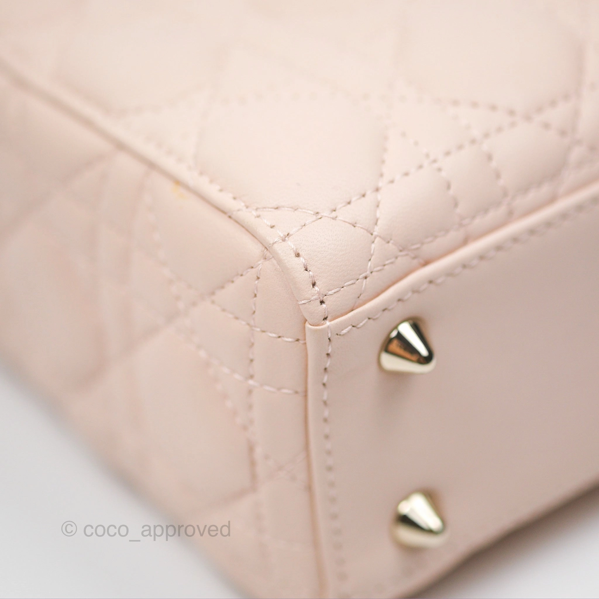 Christian Dior My ABCDior Lady Dior Pale Pink Cannage Lambskin Gold Hardware