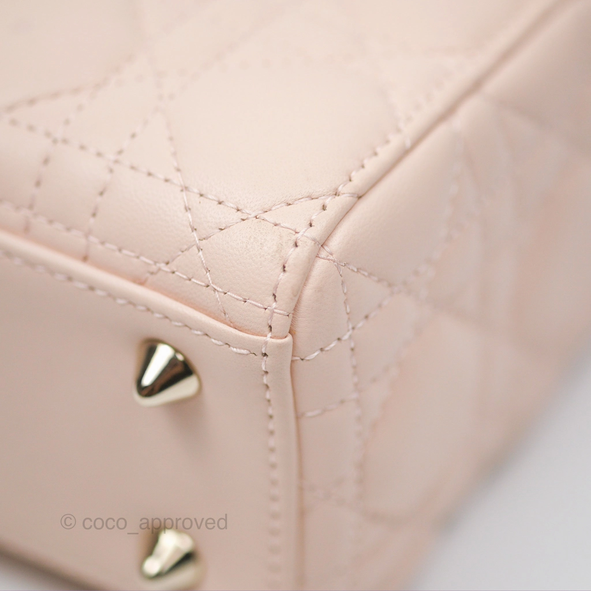 Christian Dior My ABCDior Lady Dior Pale Pink Cannage Lambskin Gold Hardware